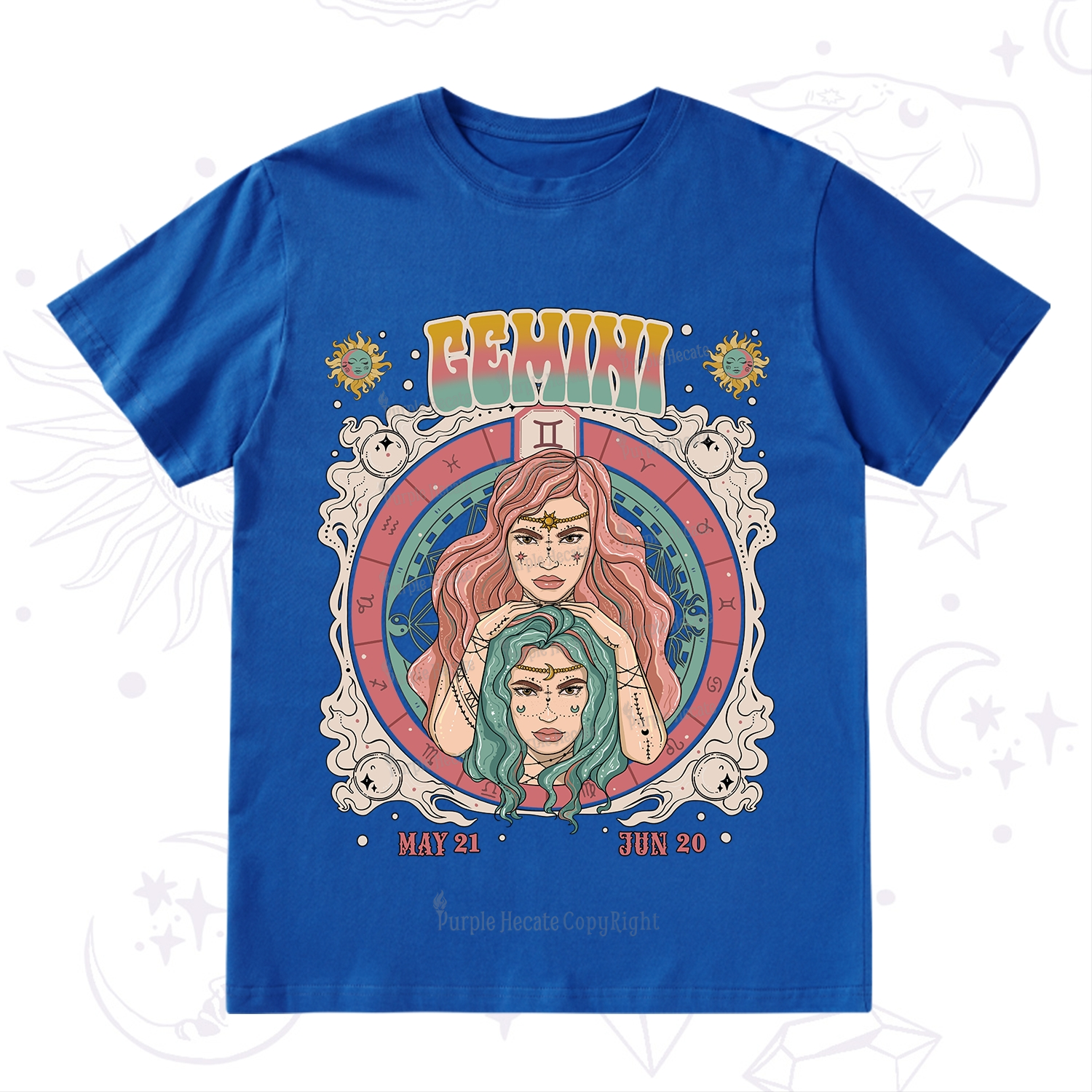 Purplehecate Gemini Cosmic Zodiac T-Shirt