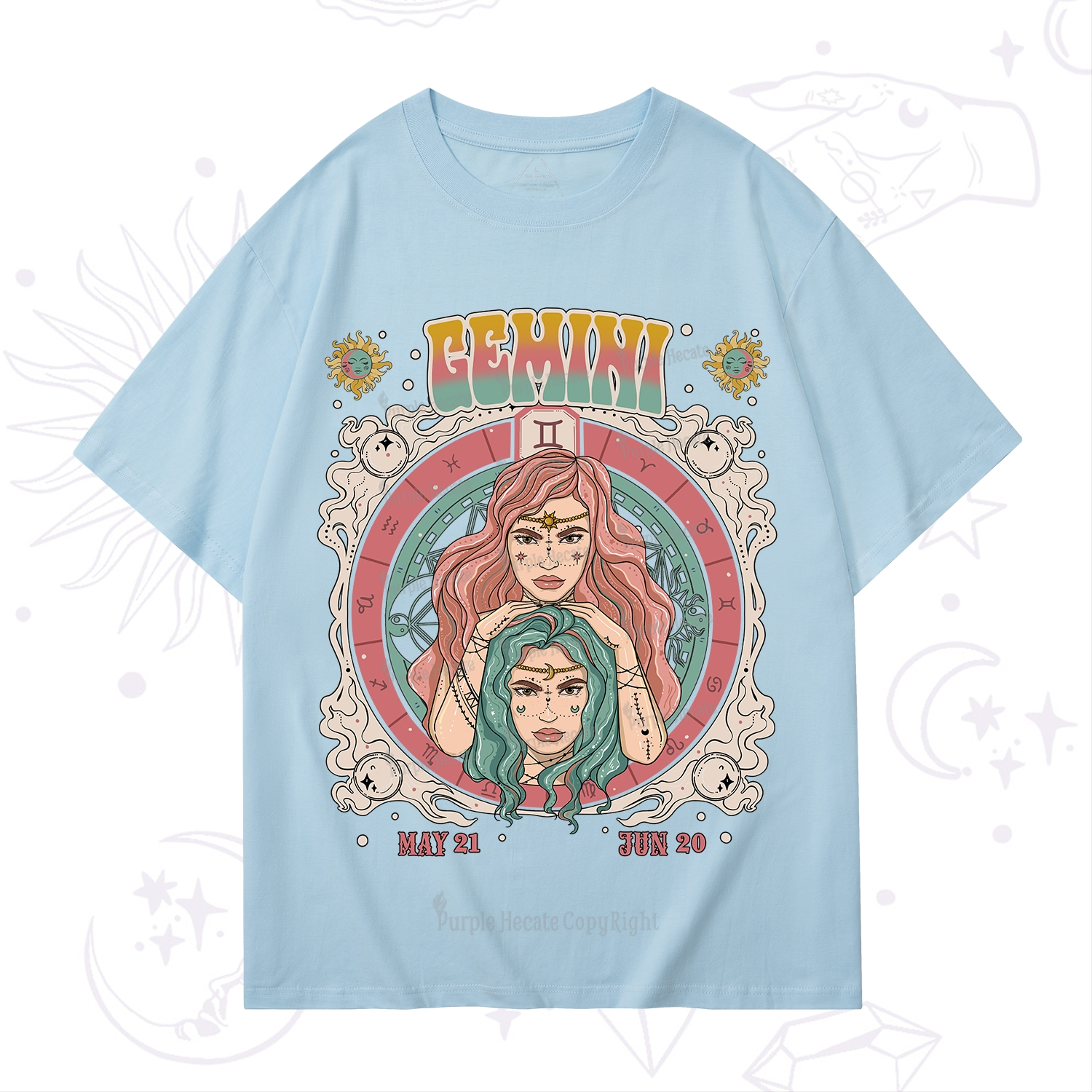 Purplehecate Gemini Cosmic Zodiac T-Shirt