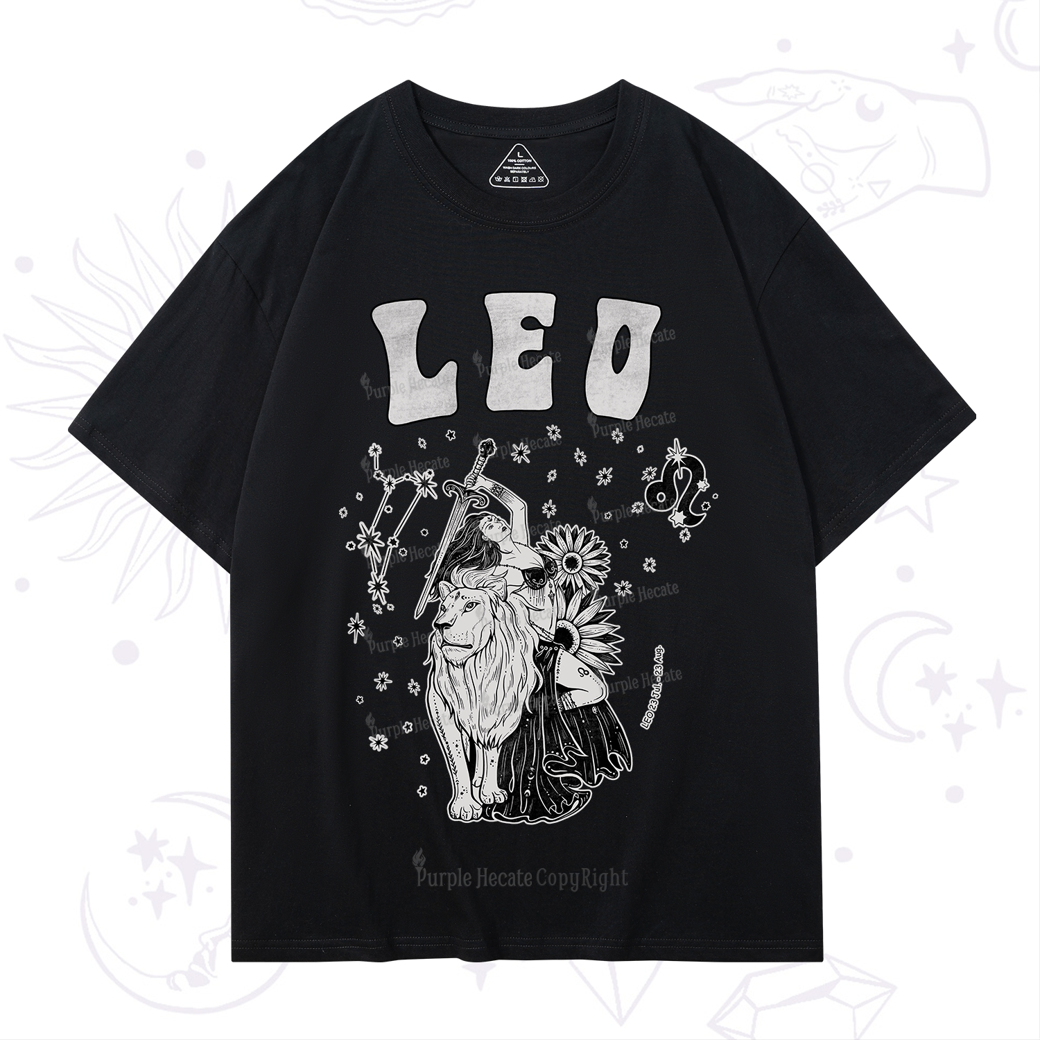 Purplehecate Leo Zodiac Glyphs  T-Shirt