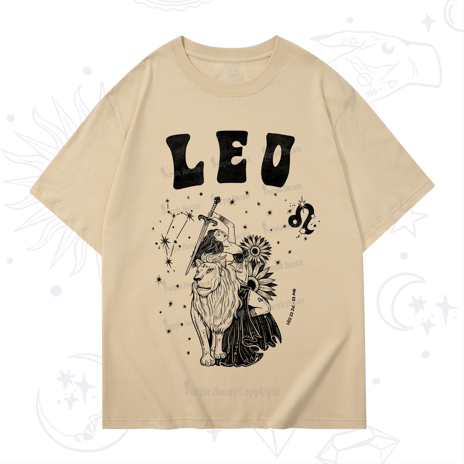 Purplehecate Leo Zodiac Glyphs  T-Shirt