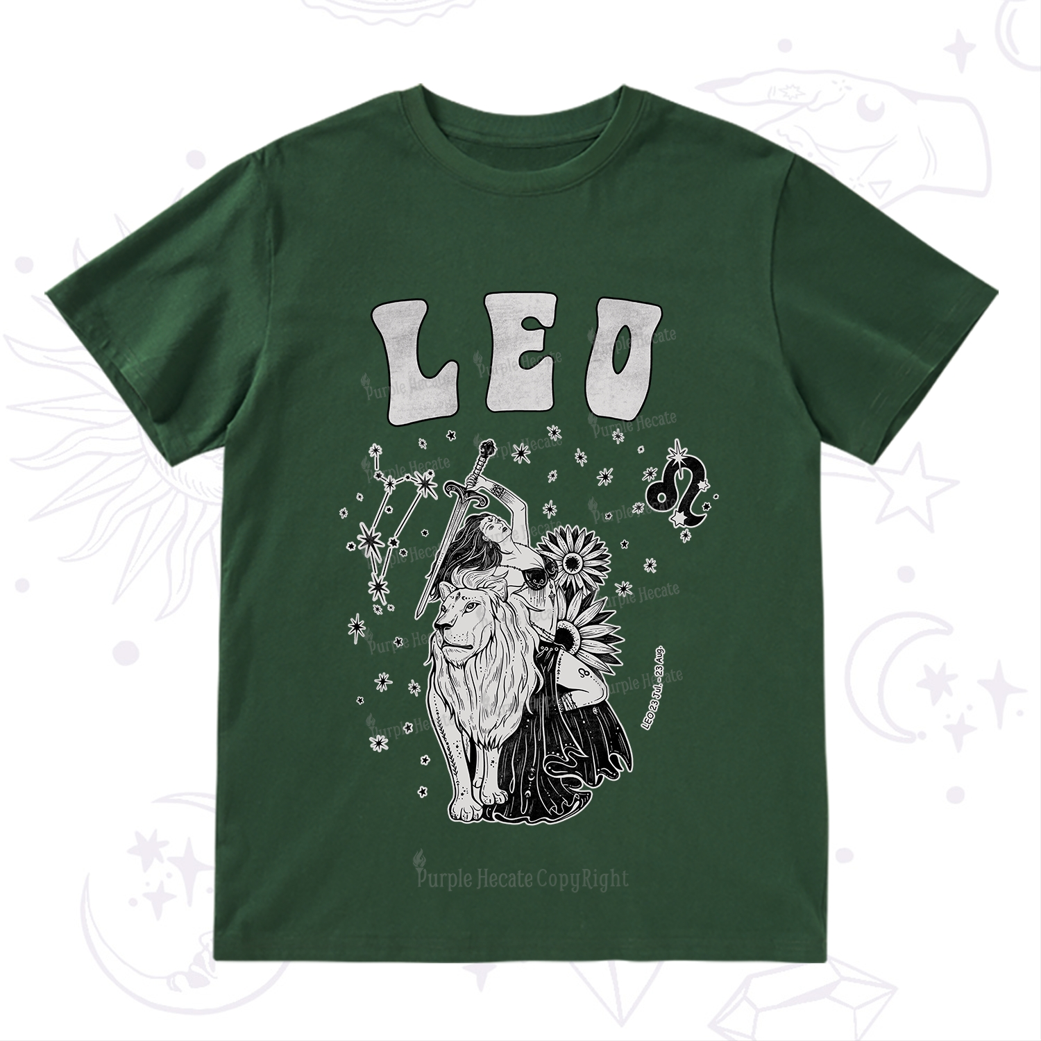 Purplehecate Leo Zodiac Glyphs  T-Shirt