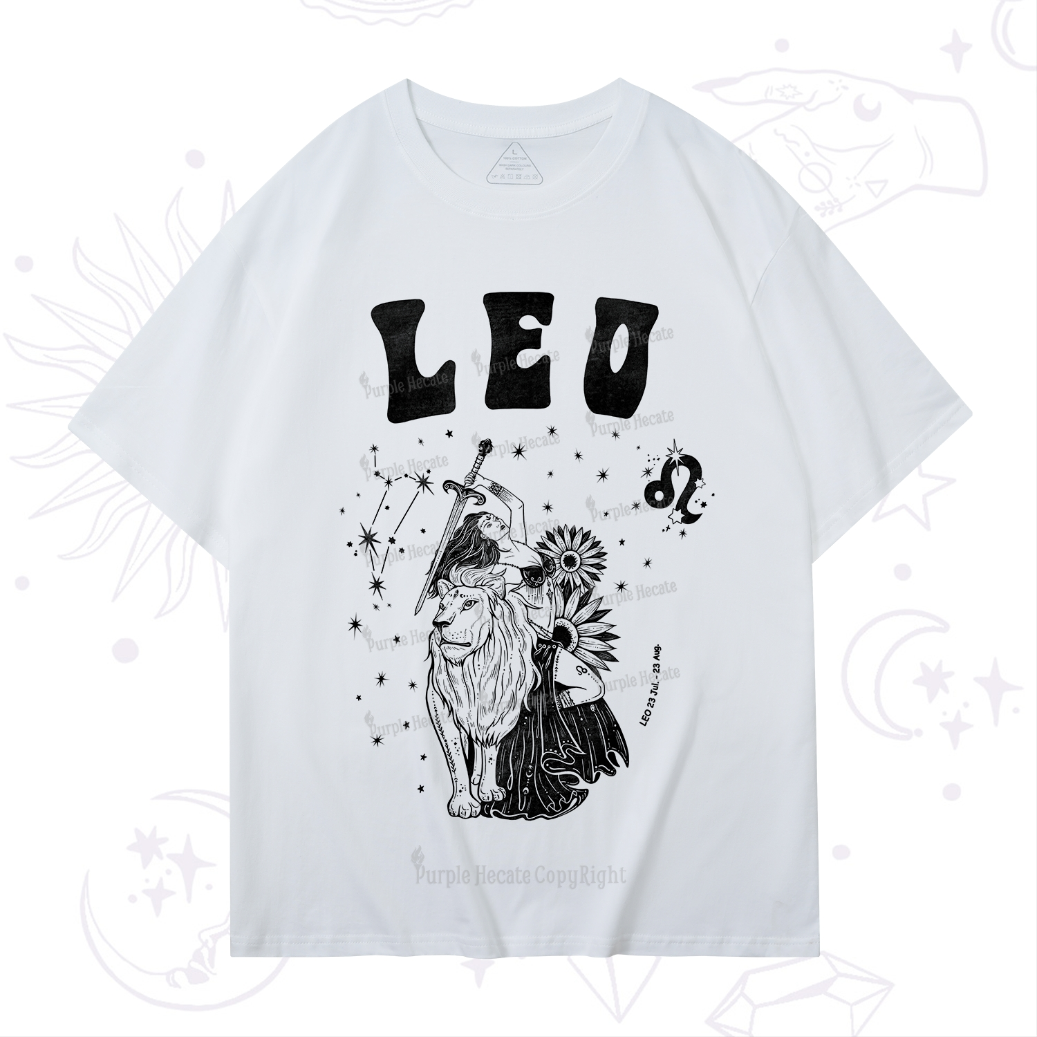 Purplehecate Leo Zodiac Glyphs  T-Shirt