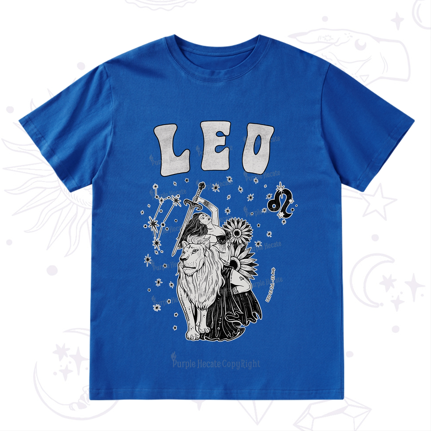 Purplehecate Leo Zodiac Glyphs  T-Shirt
