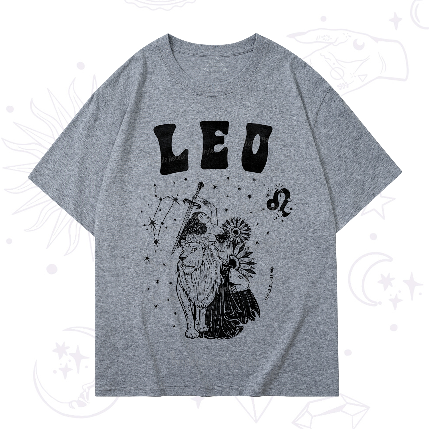Purplehecate Leo Zodiac Glyphs  T-Shirt