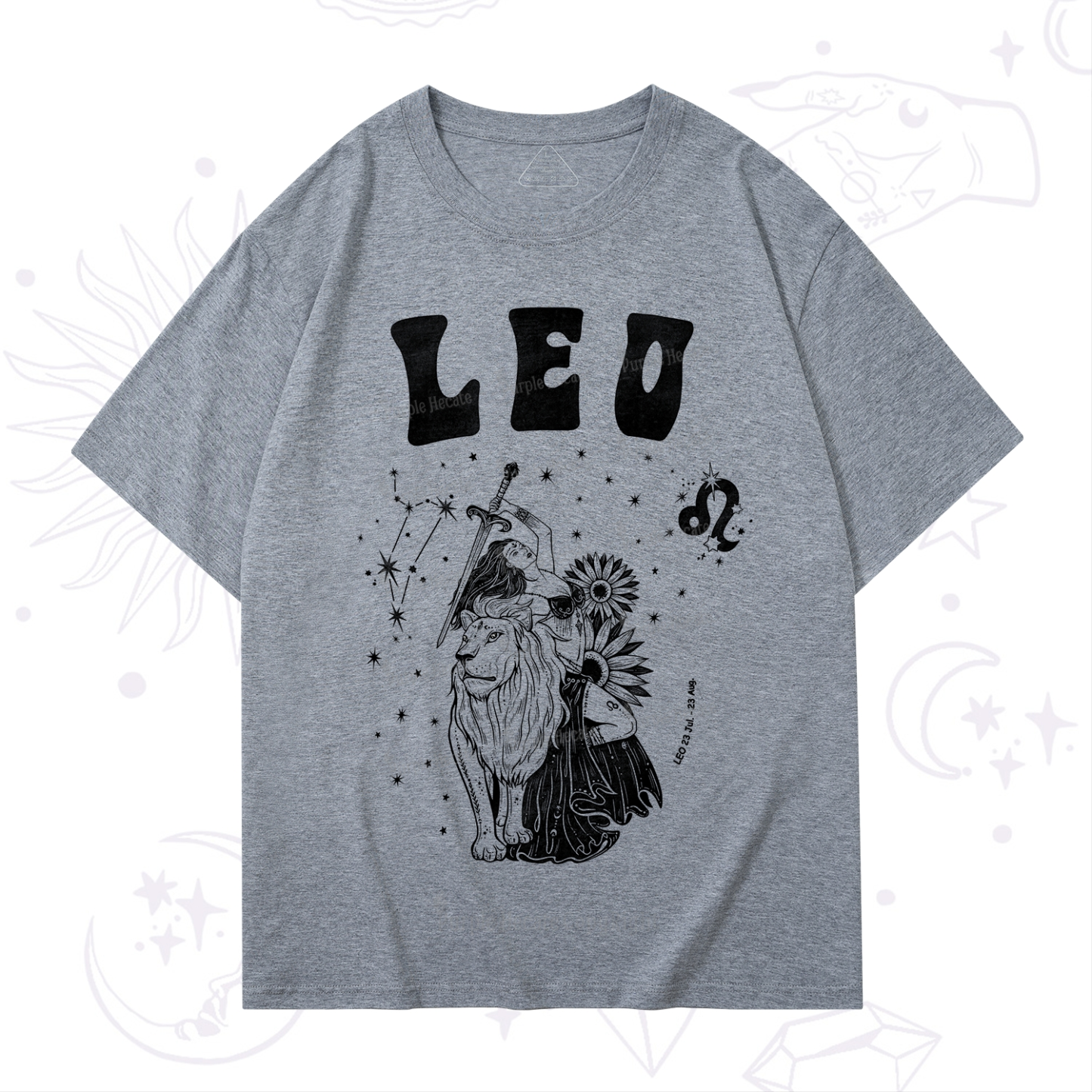 Purplehecate Leo Zodiac Glyphs  T-Shirt