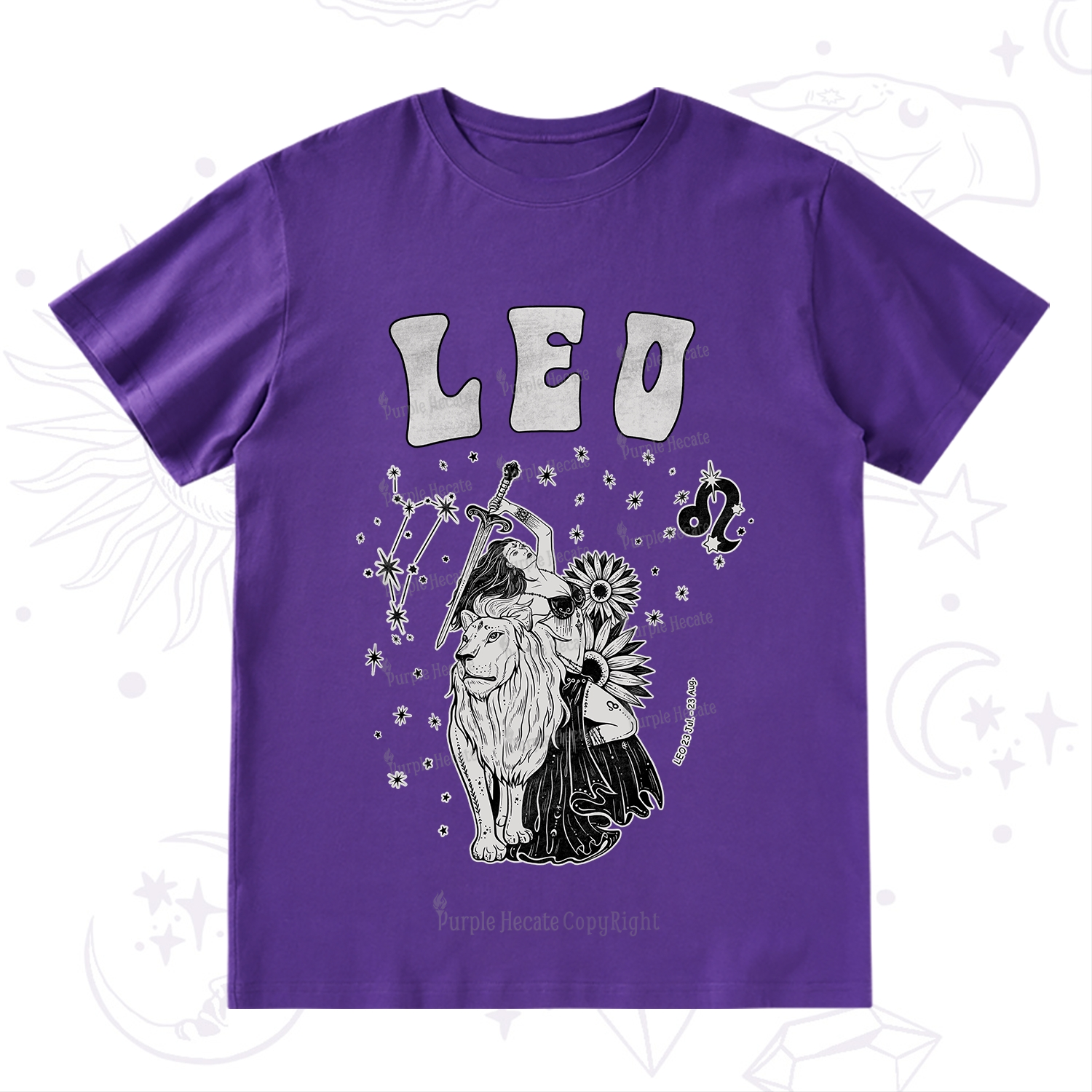 Purplehecate Leo Zodiac Glyphs  T-Shirt