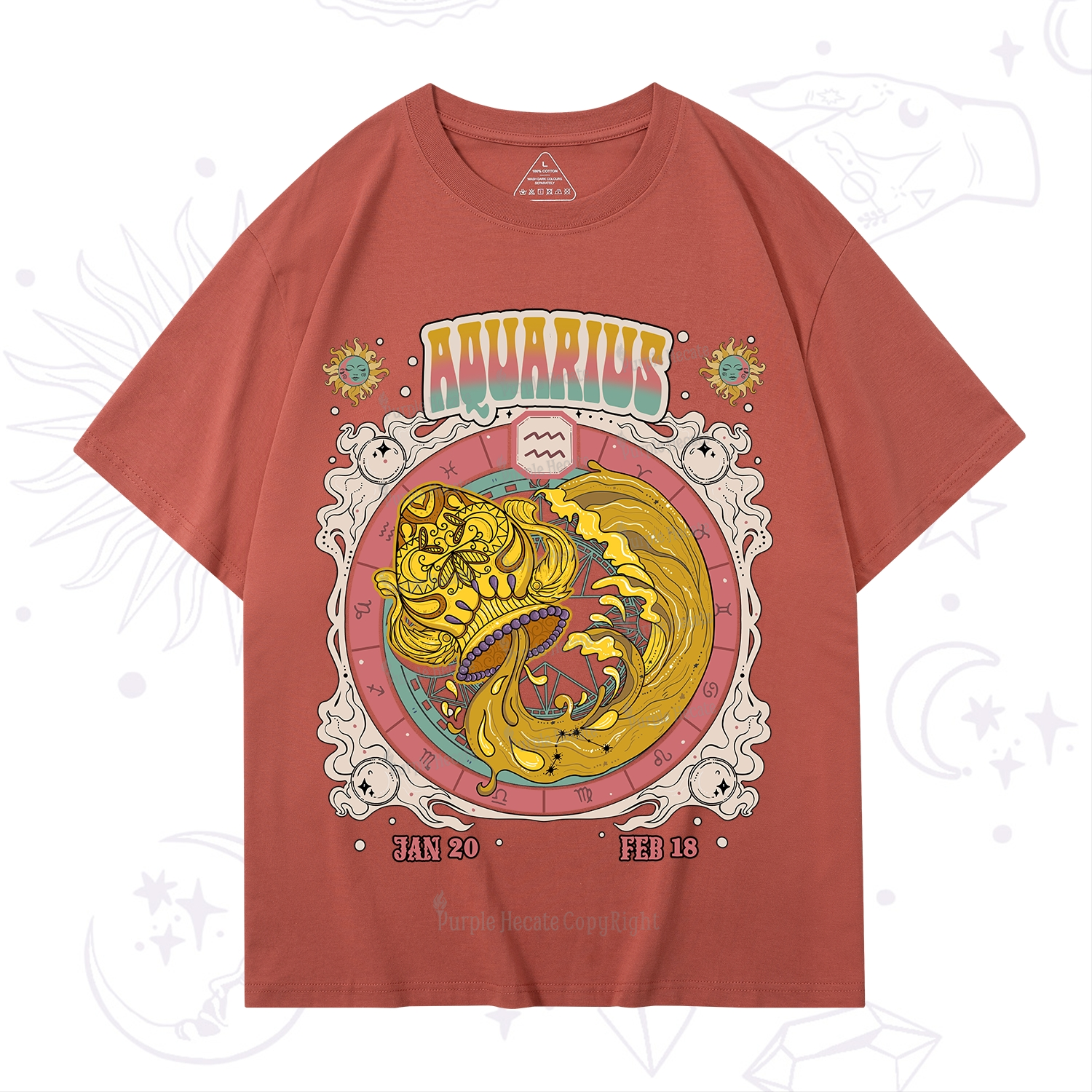 Purplehecate Aquarius Cosmic Zodiac T-Shirt