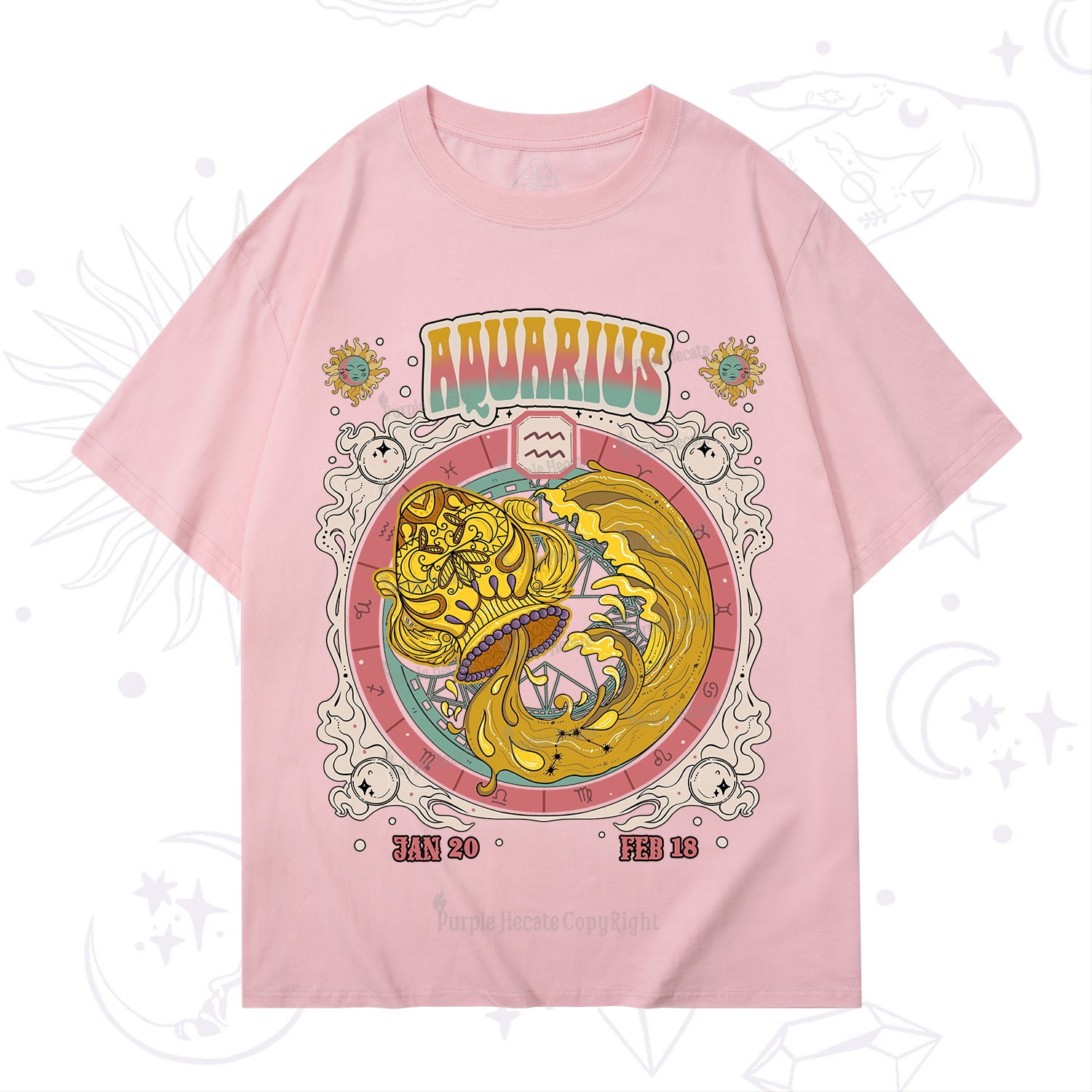 Purplehecate Aquarius Cosmic Zodiac T-Shirt