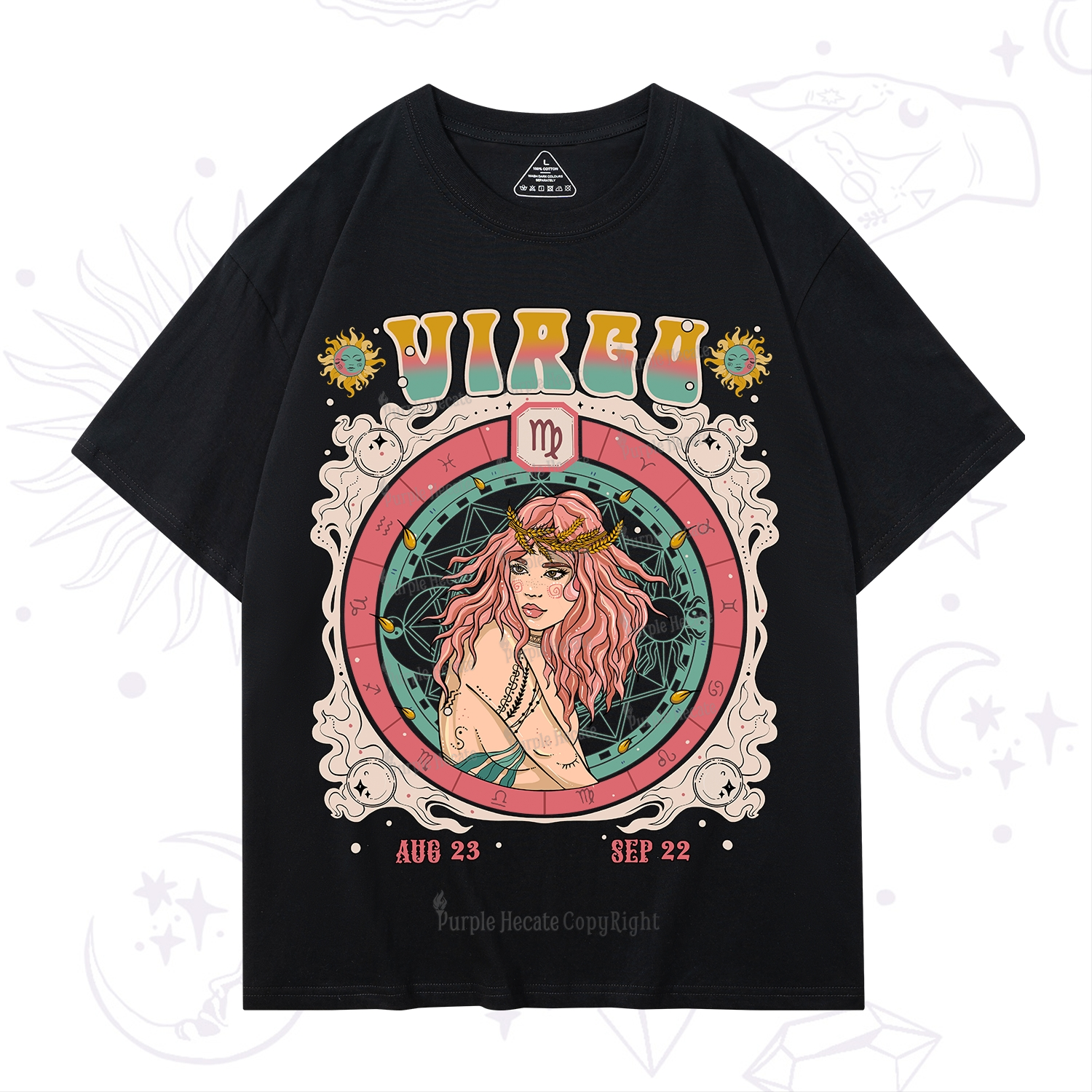Purplehecate Virgo Cosmic Zodiac T-Shirt