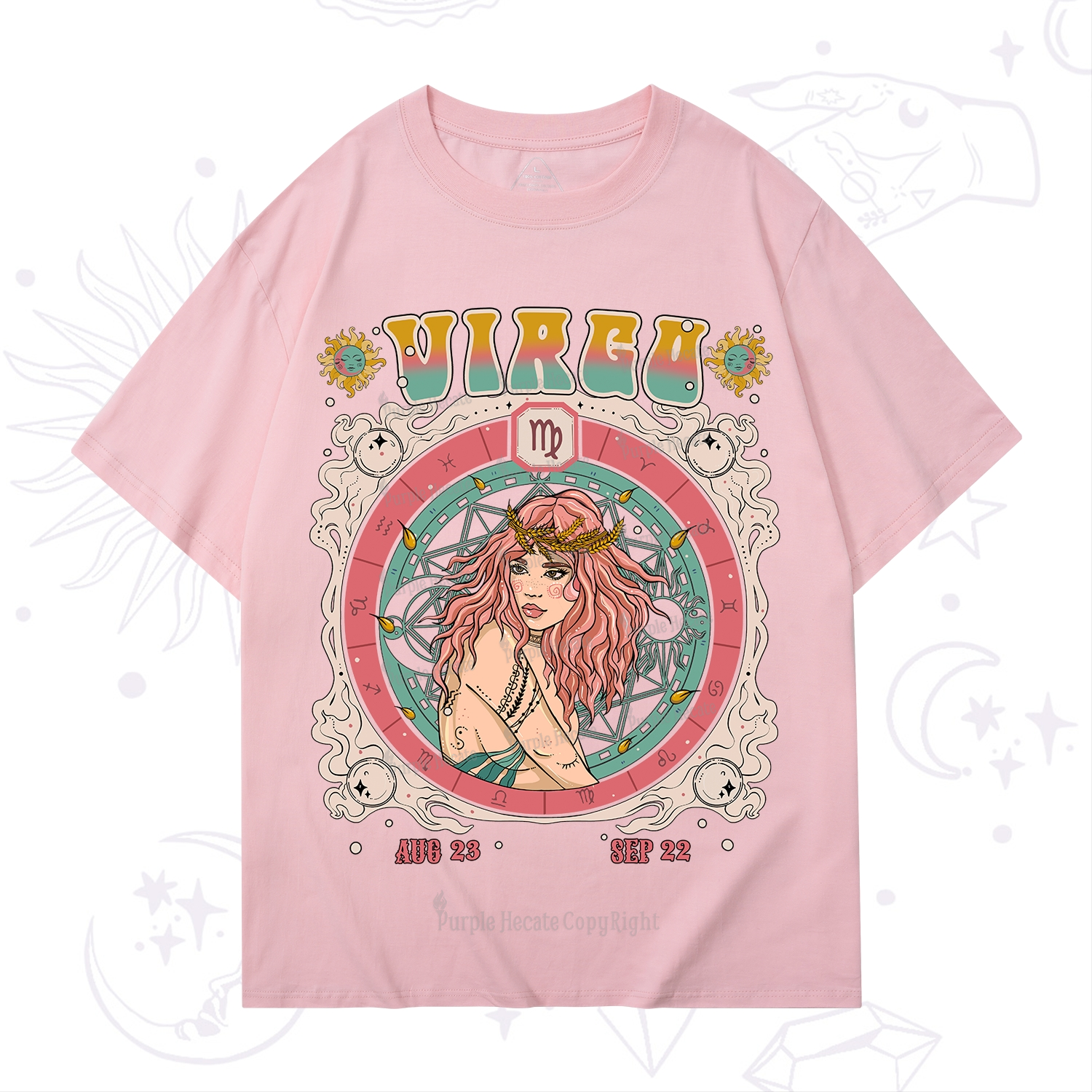 Purplehecate Virgo Cosmic Zodiac T-Shirt