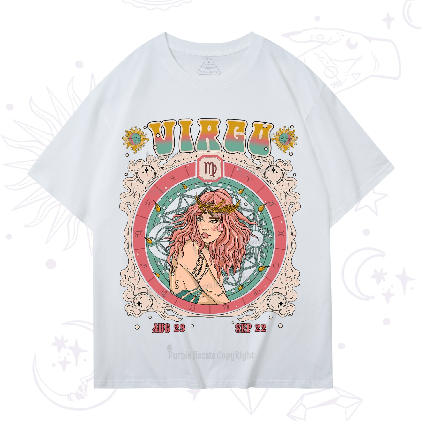 Purplehecate Virgo Cosmic Zodiac T-Shirt