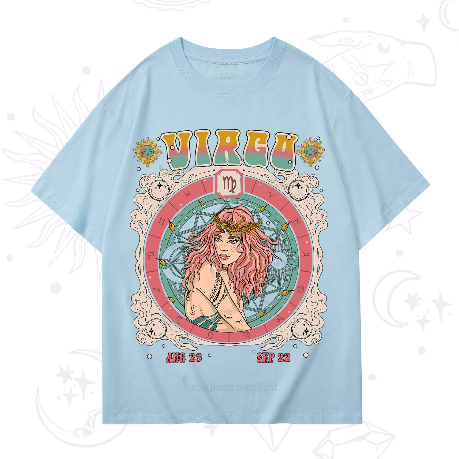 Purplehecate Virgo Cosmic Zodiac T-Shirt