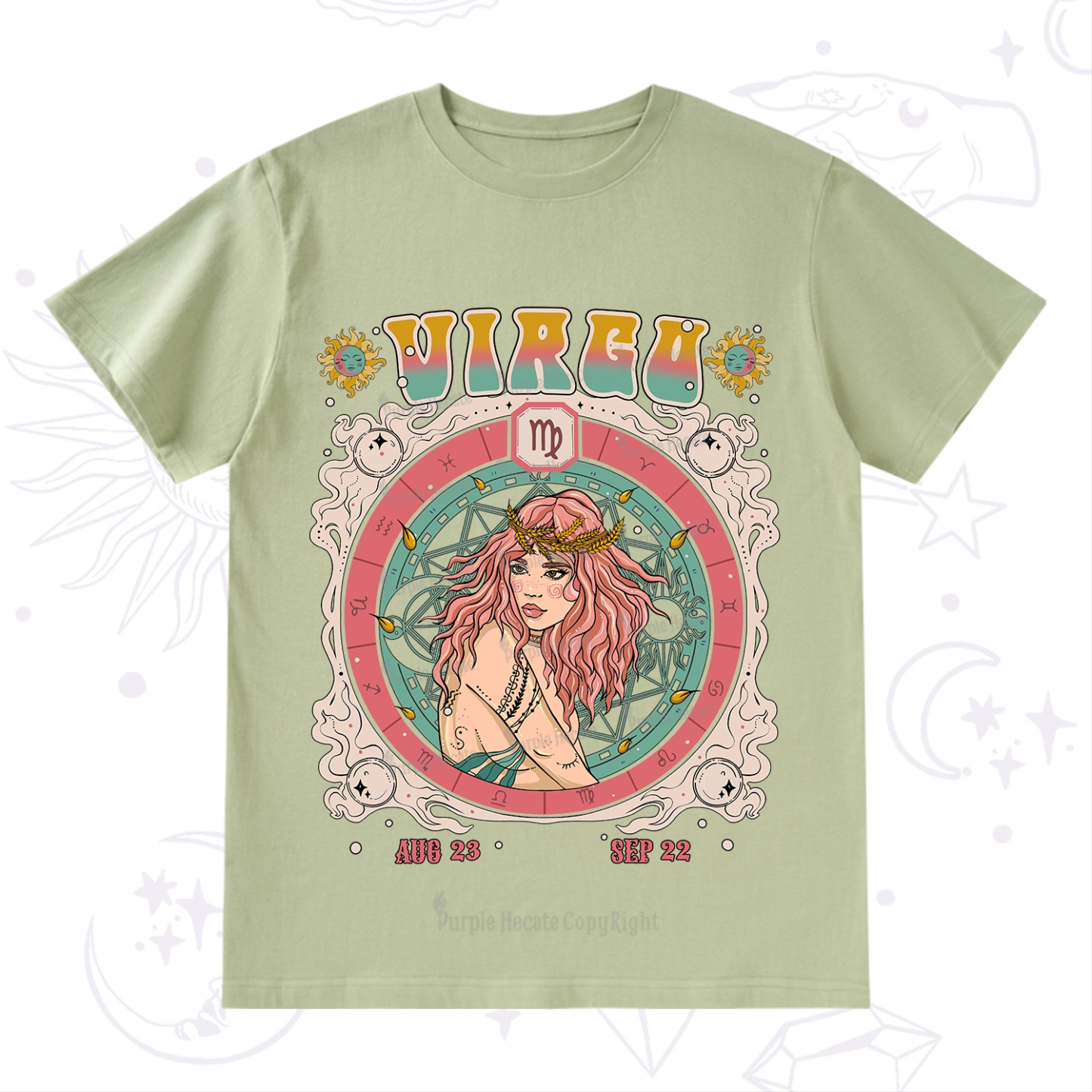 Purplehecate Virgo Cosmic Zodiac T-Shirt