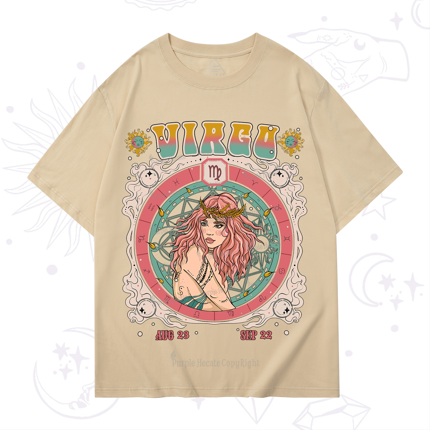 Purplehecate Virgo Cosmic Zodiac T-Shirt