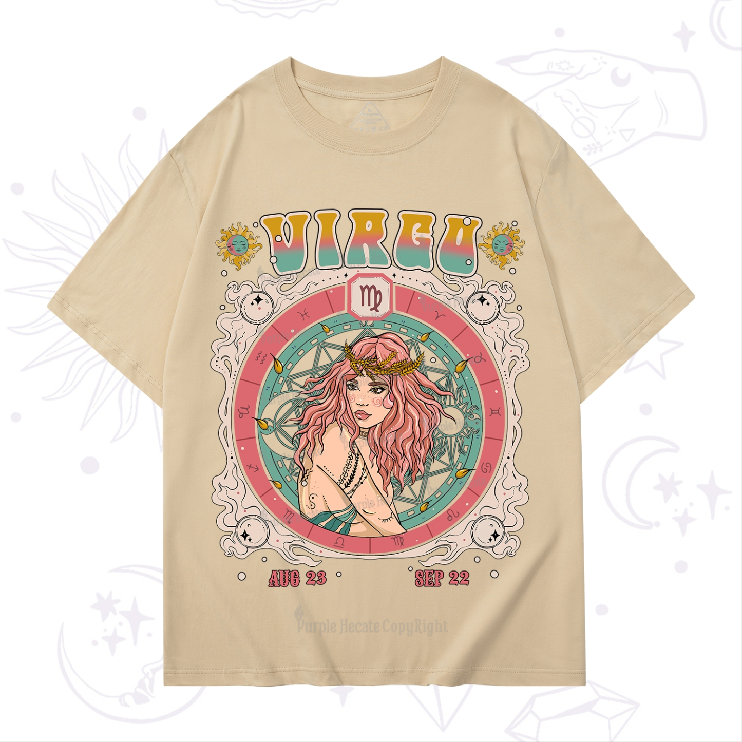 Purplehecate Virgo Cosmic Zodiac T-Shirt