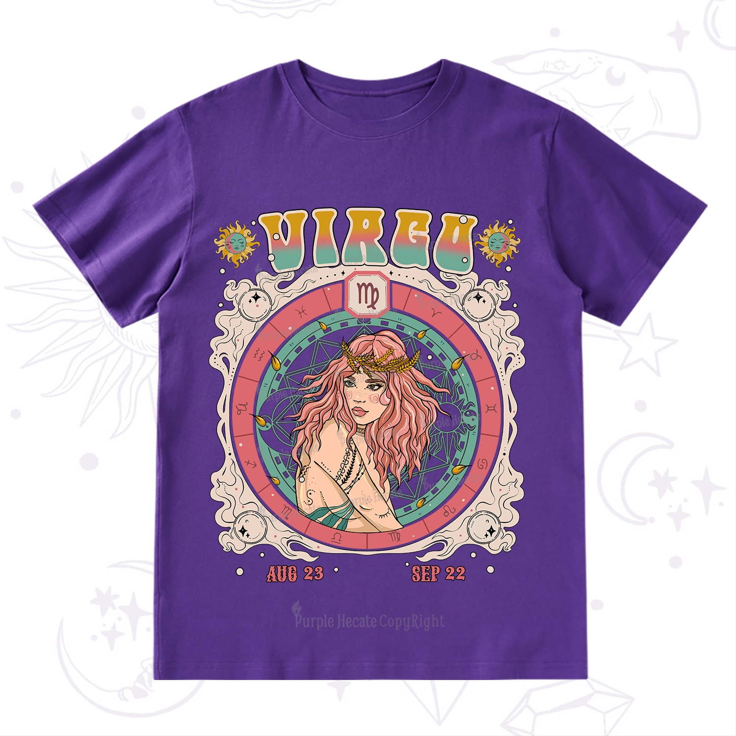 Purplehecate Virgo Cosmic Zodiac T-Shirt
