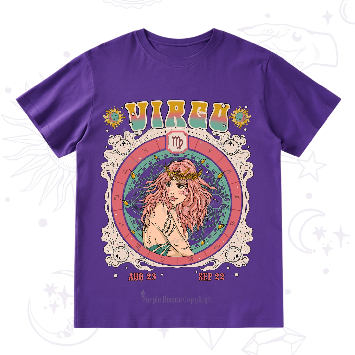 Purplehecate Virgo Cosmic Zodiac T-Shirt