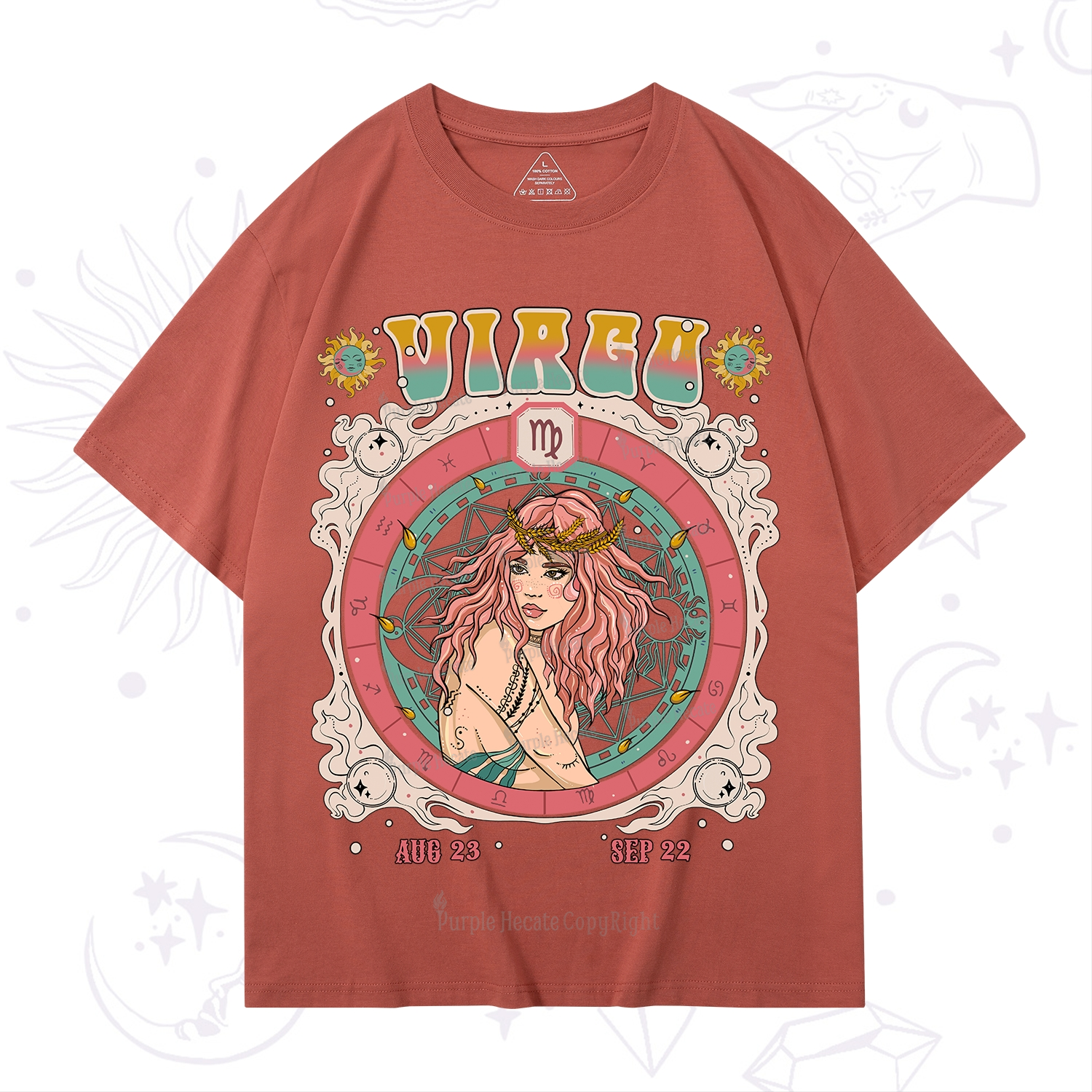 Purplehecate Virgo Cosmic Zodiac T-Shirt
