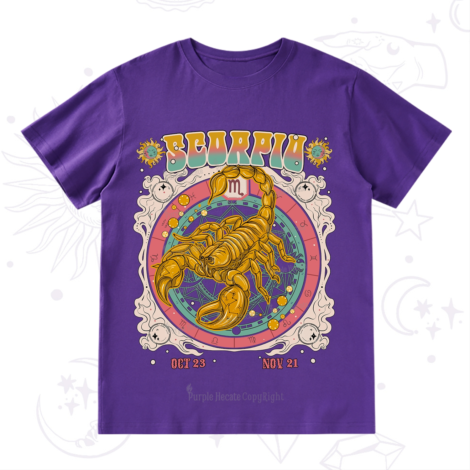 Purplehecate Scorpio Cosmic Zodiac T-Shirt