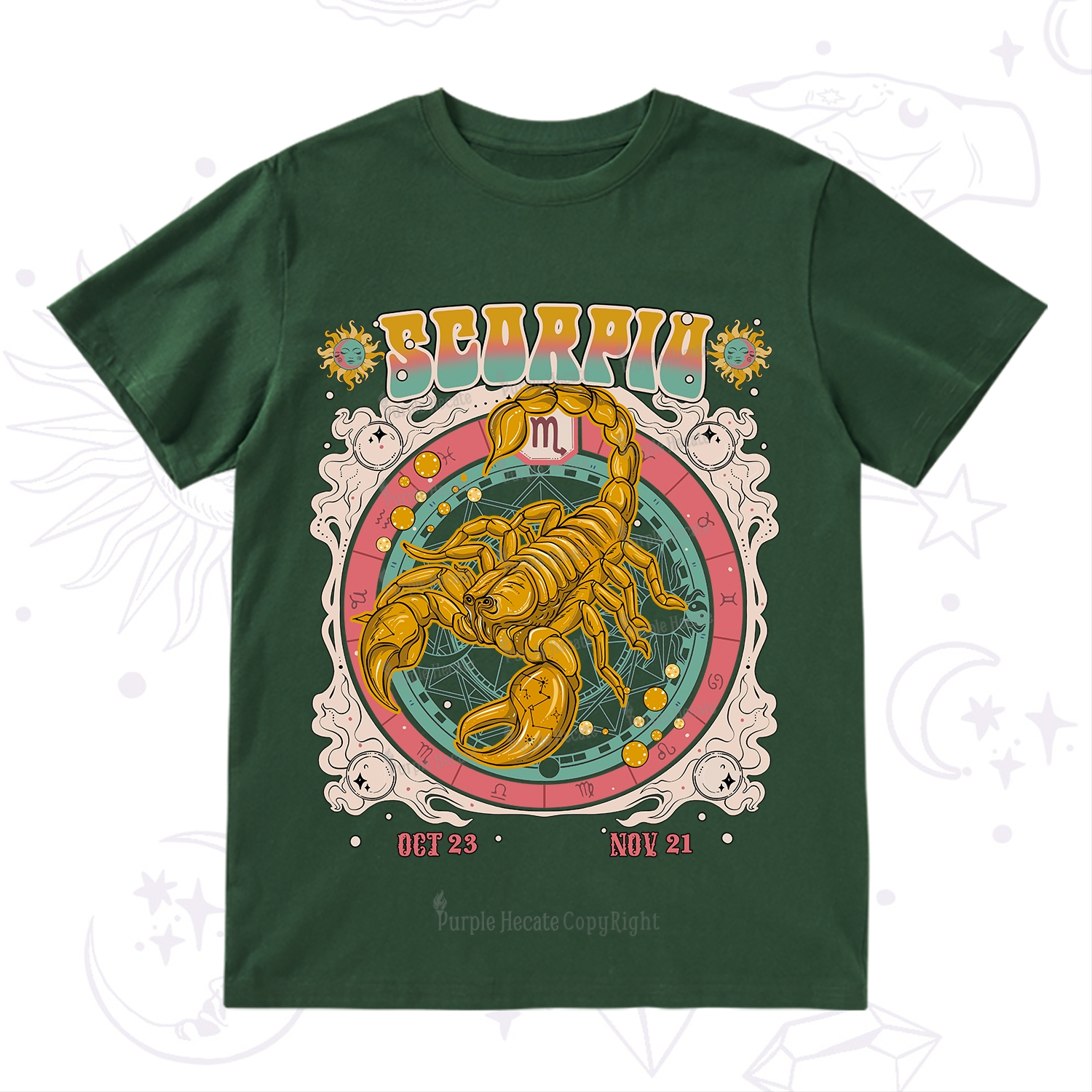 Purplehecate Scorpio Cosmic Zodiac T-Shirt