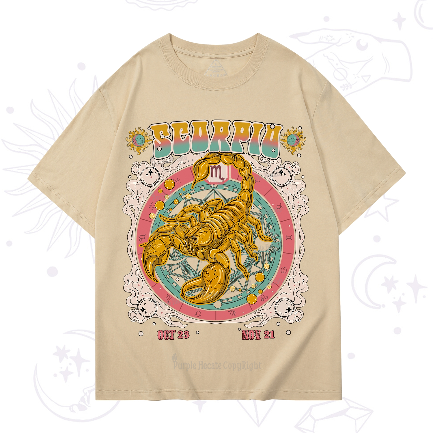 Purplehecate Scorpio Cosmic Zodiac T-Shirt