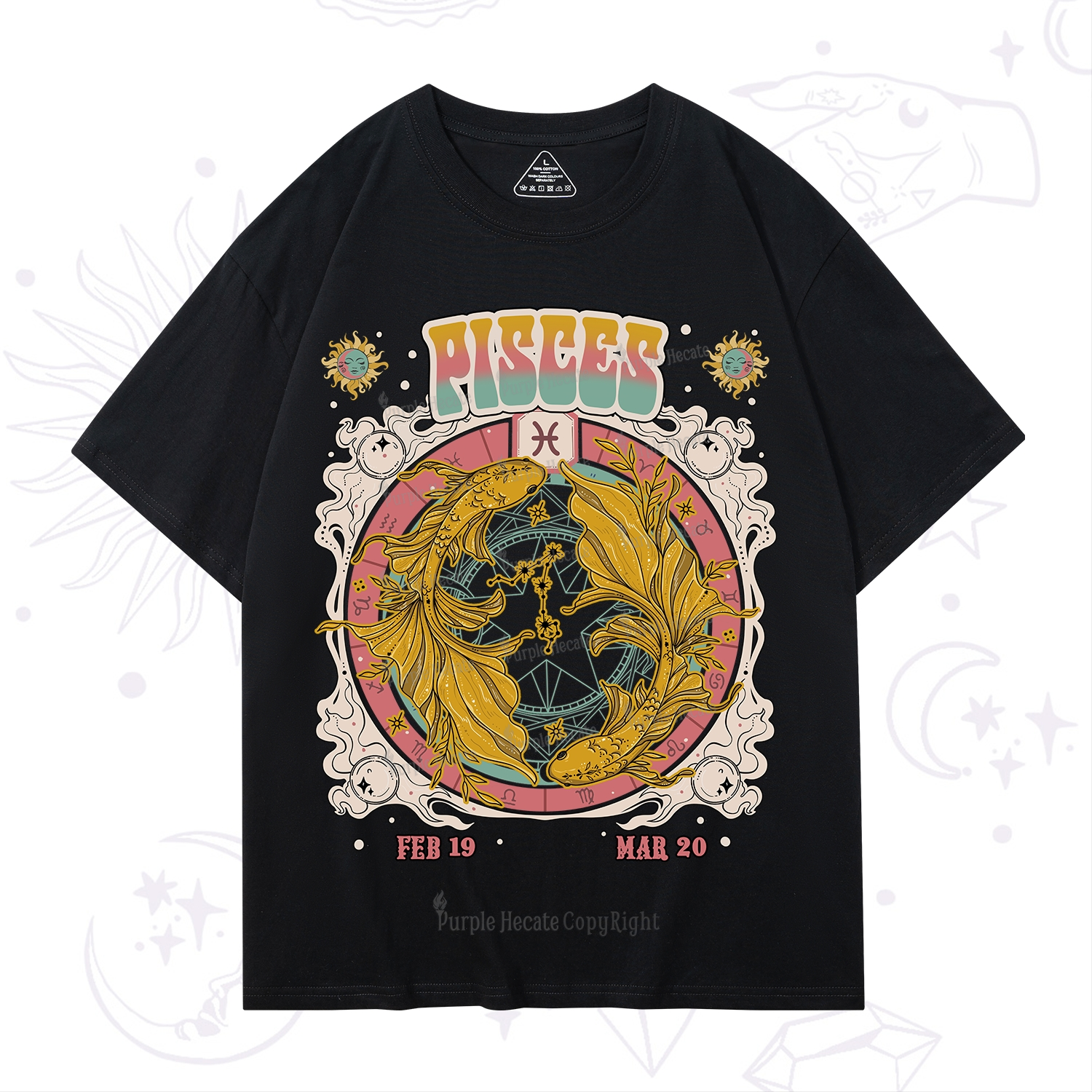 Purplehecate Pisces Cosmic Zodiac T-Shirt