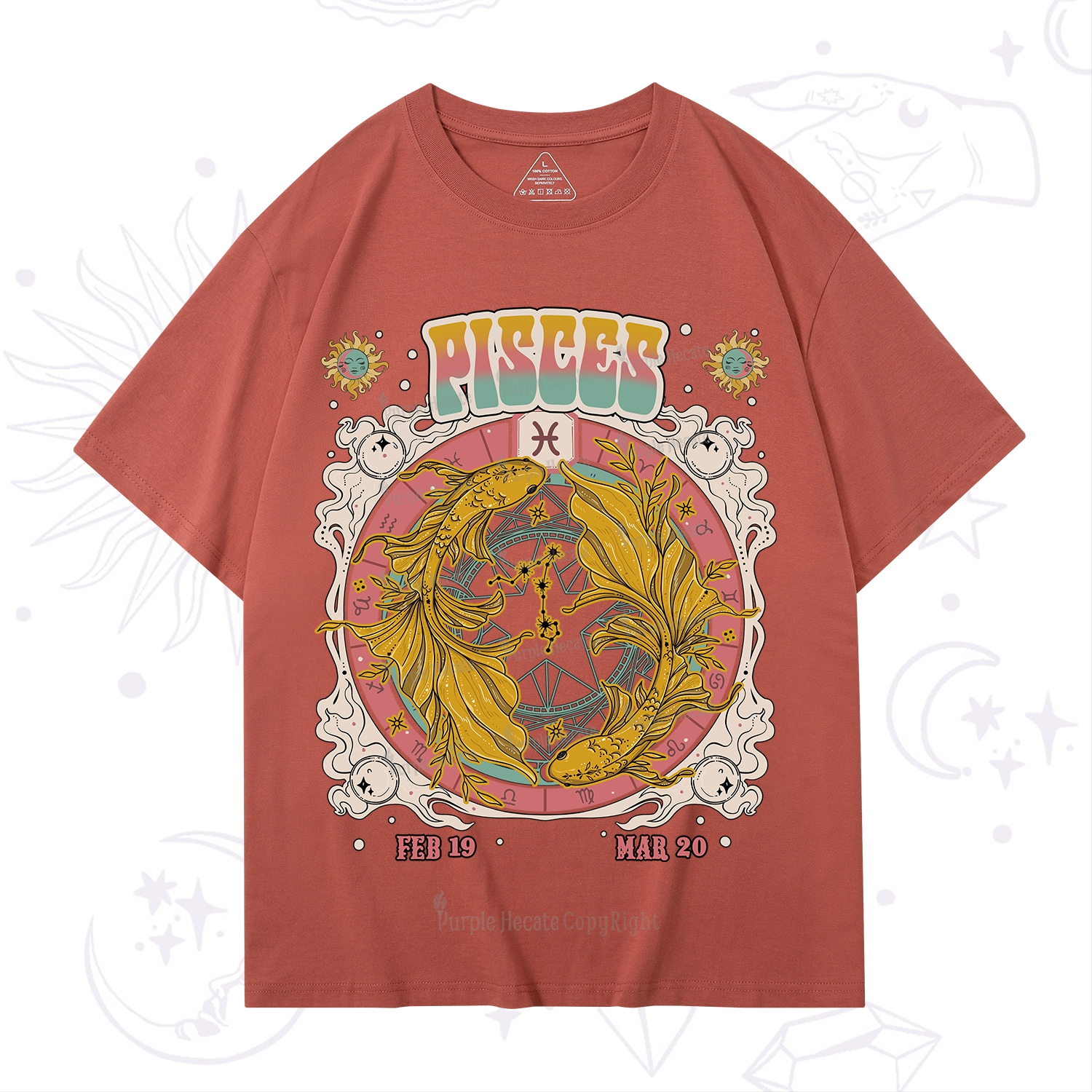 Purplehecate Pisces Cosmic Zodiac T-Shirt
