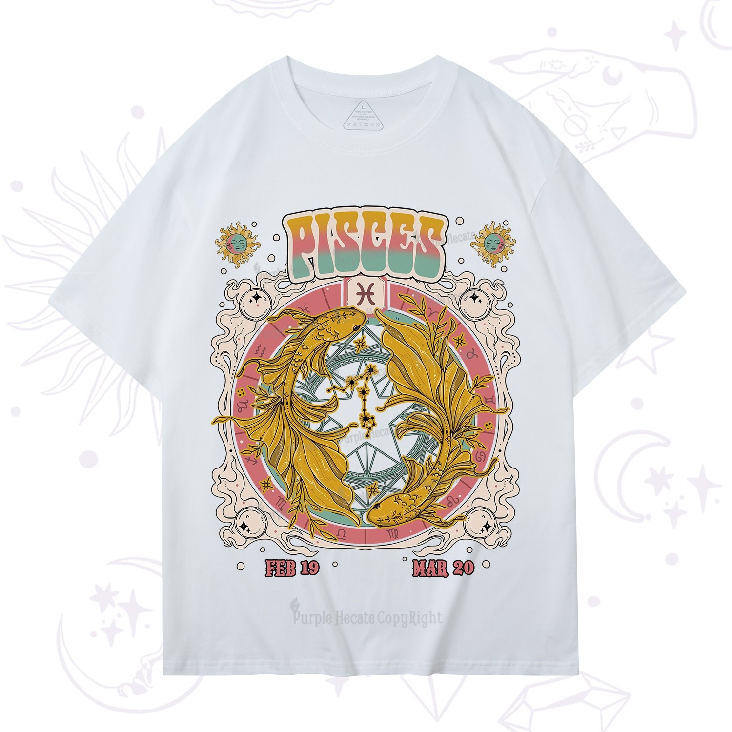 Purplehecate Pisces Cosmic Zodiac T-Shirt
