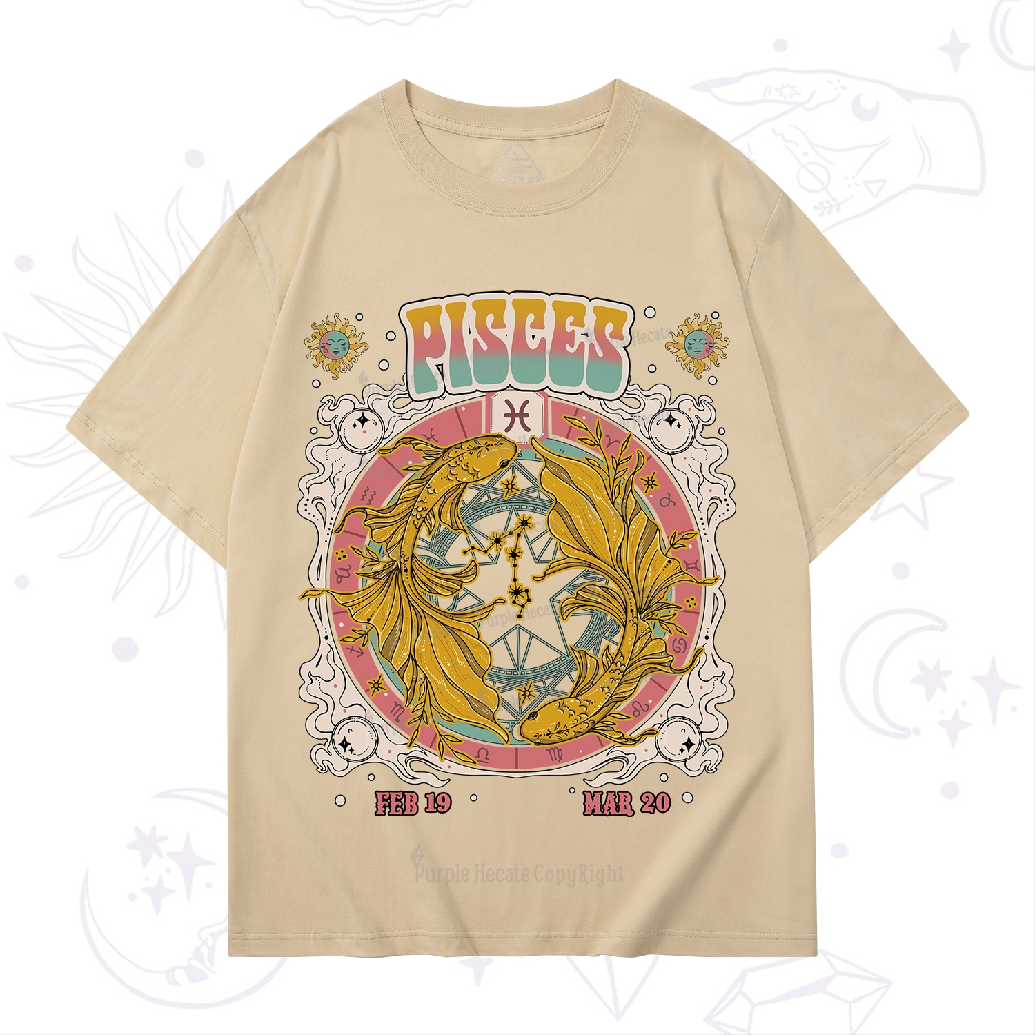 Purplehecate Pisces Cosmic Zodiac T-Shirt