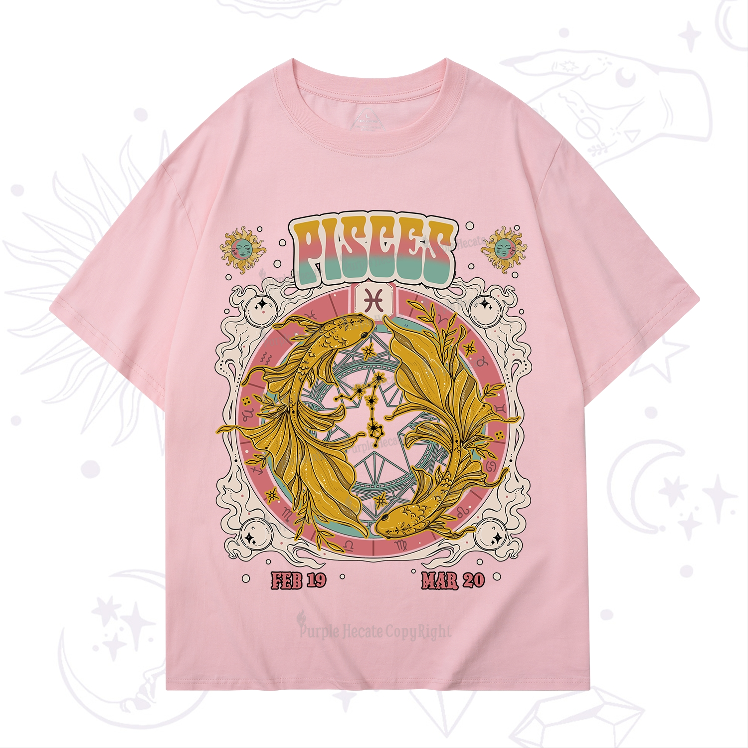Purplehecate Pisces Cosmic Zodiac T-Shirt