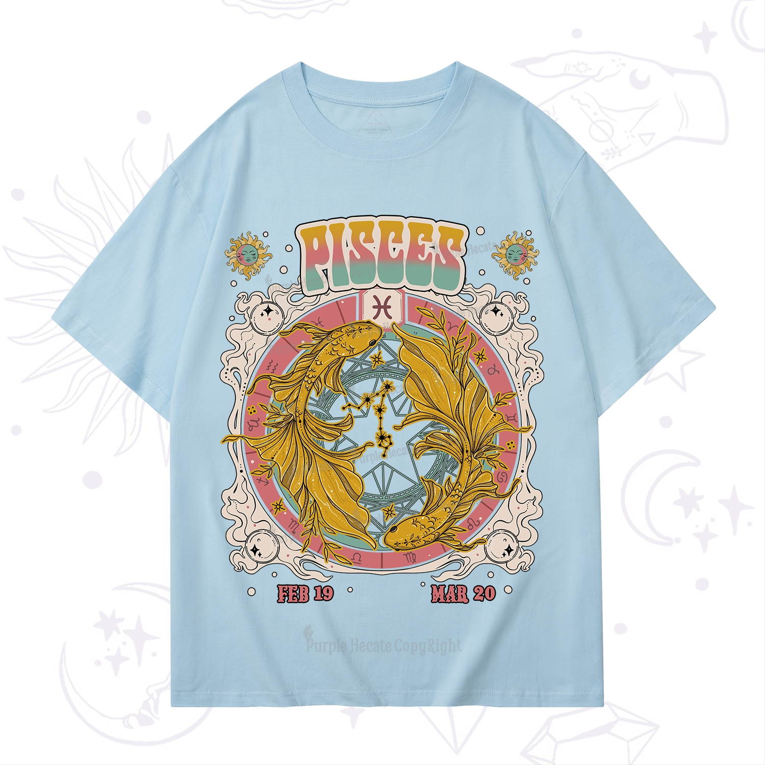 Purplehecate Pisces Cosmic Zodiac T-Shirt