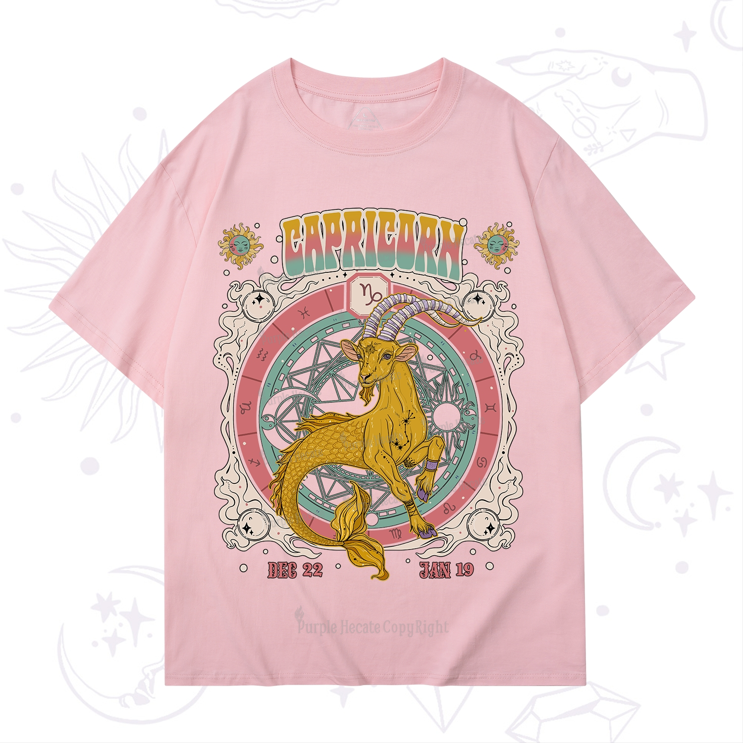 Purplehecate Capricorn Cosmic Zodiac T-Shirt