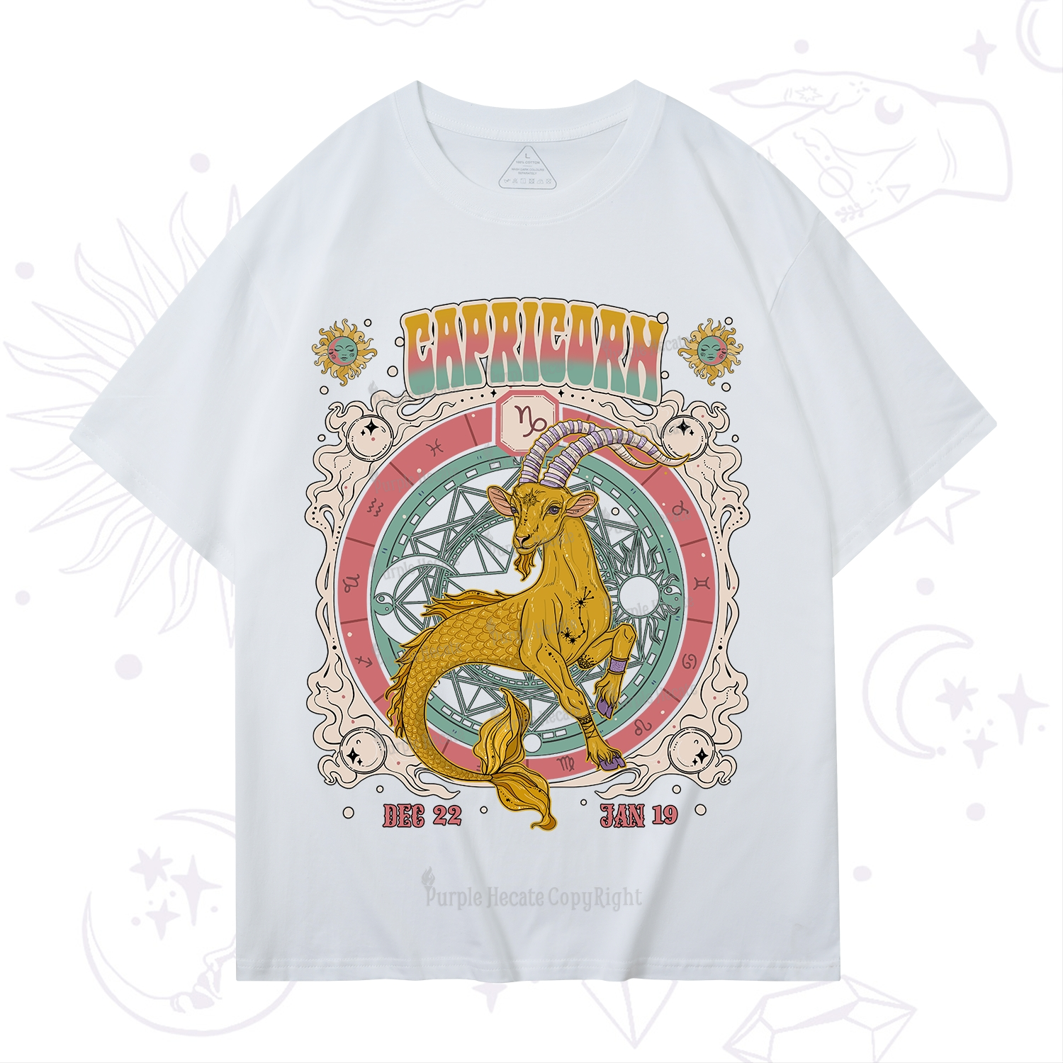 Purplehecate Capricorn Cosmic Zodiac T-Shirt