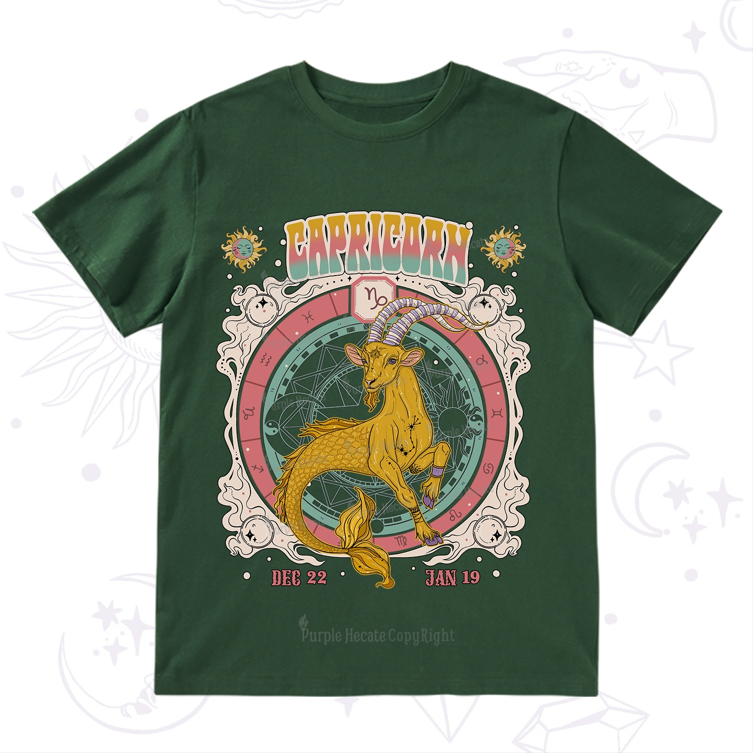 Purplehecate Capricorn Cosmic Zodiac T-Shirt