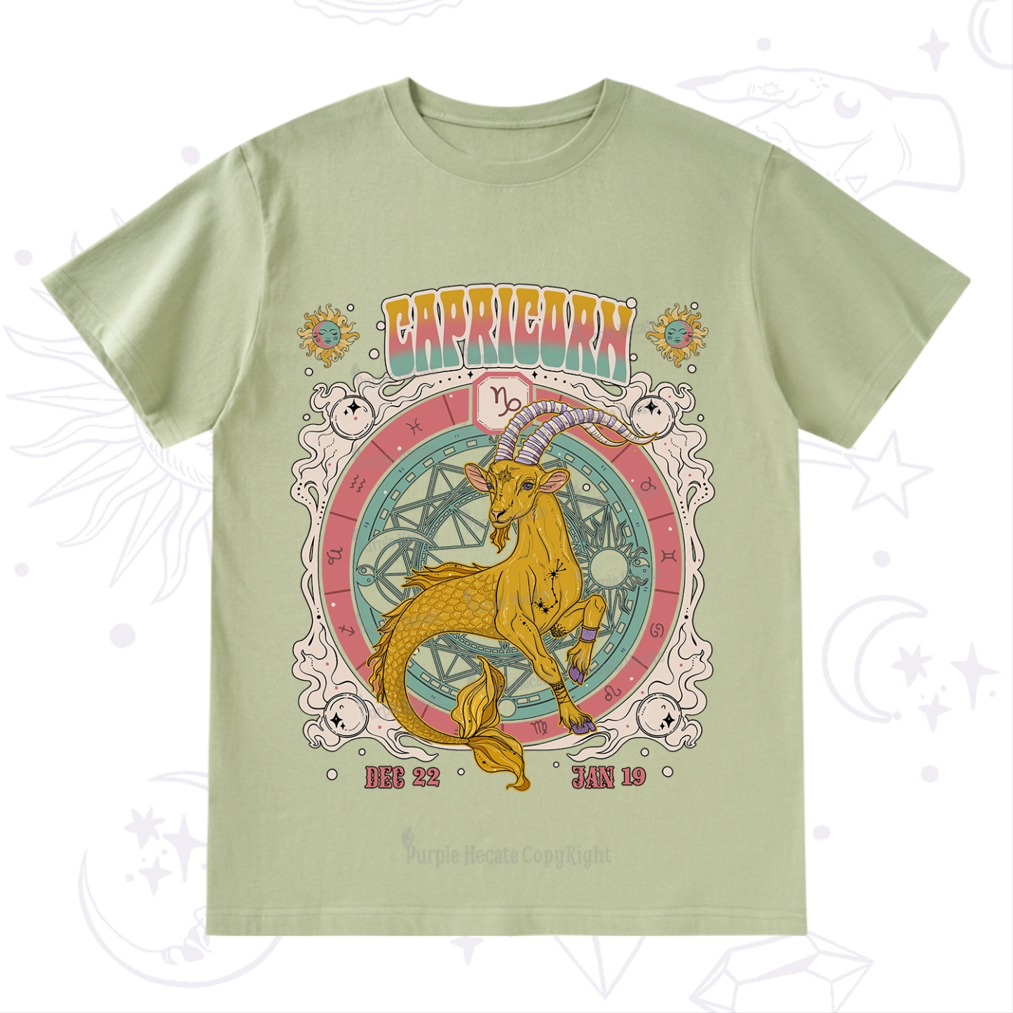 Purplehecate Capricorn Cosmic Zodiac T-Shirt