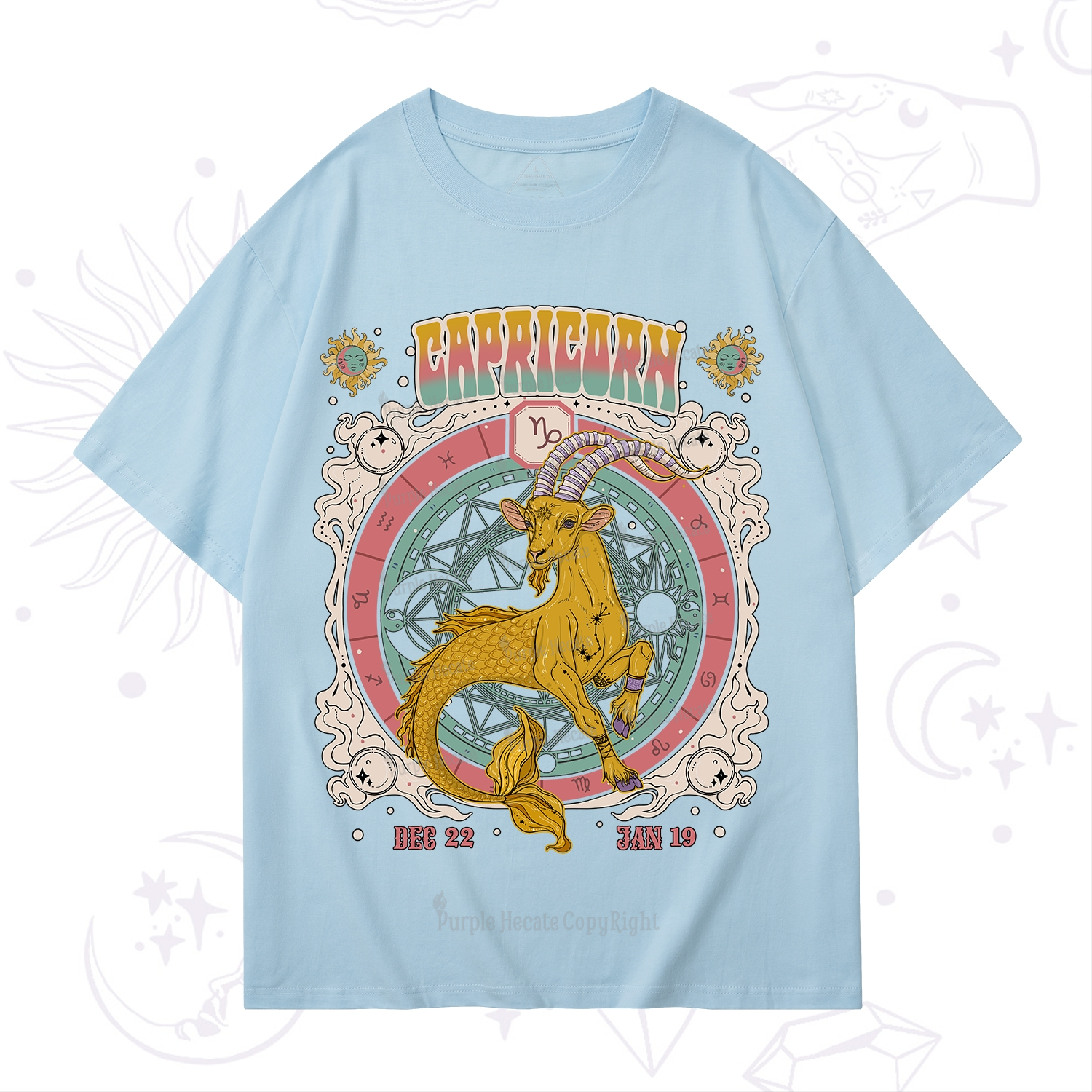 Purplehecate Capricorn Cosmic Zodiac T-Shirt