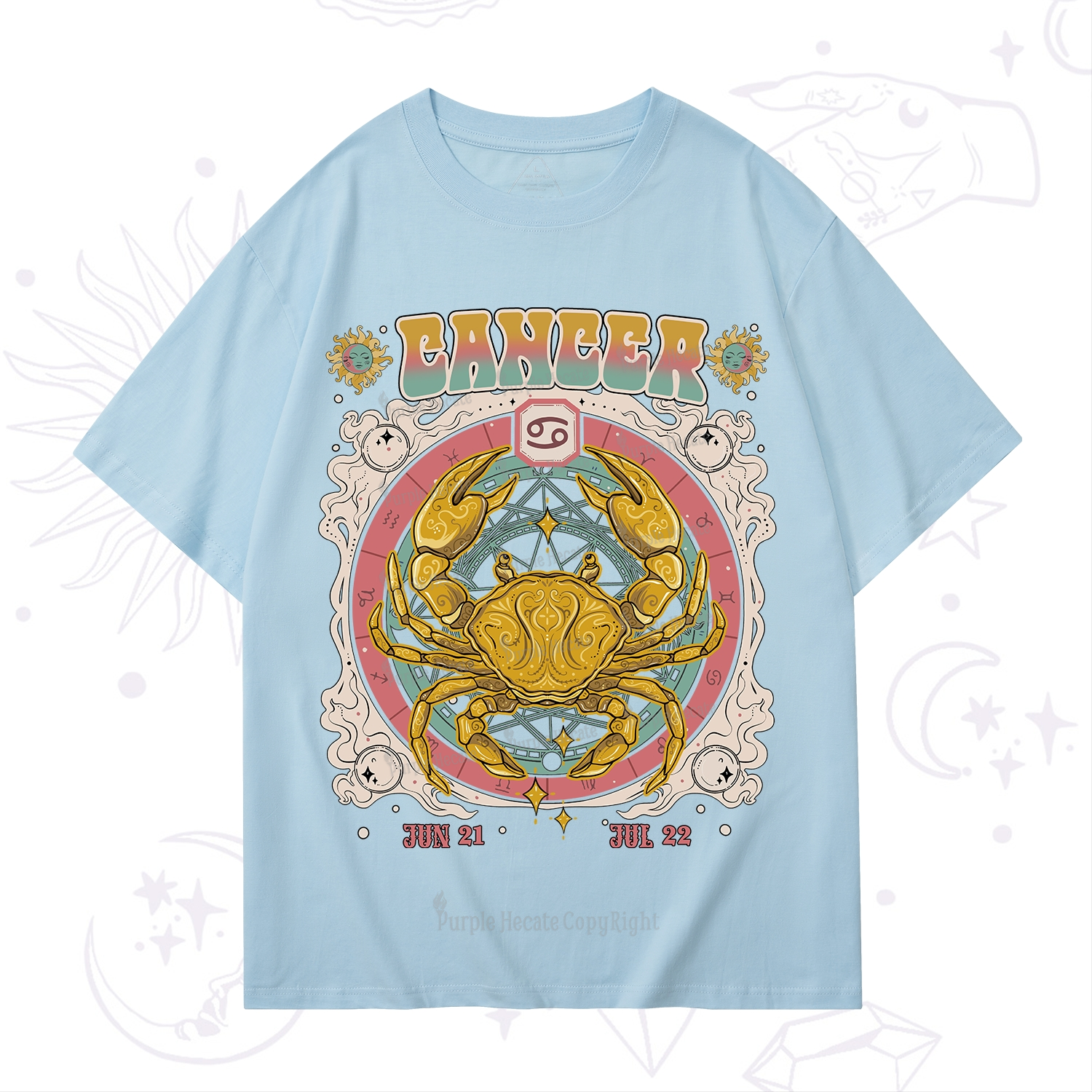 Purplehecate Cancer Cosmic Zodiac T-Shirt