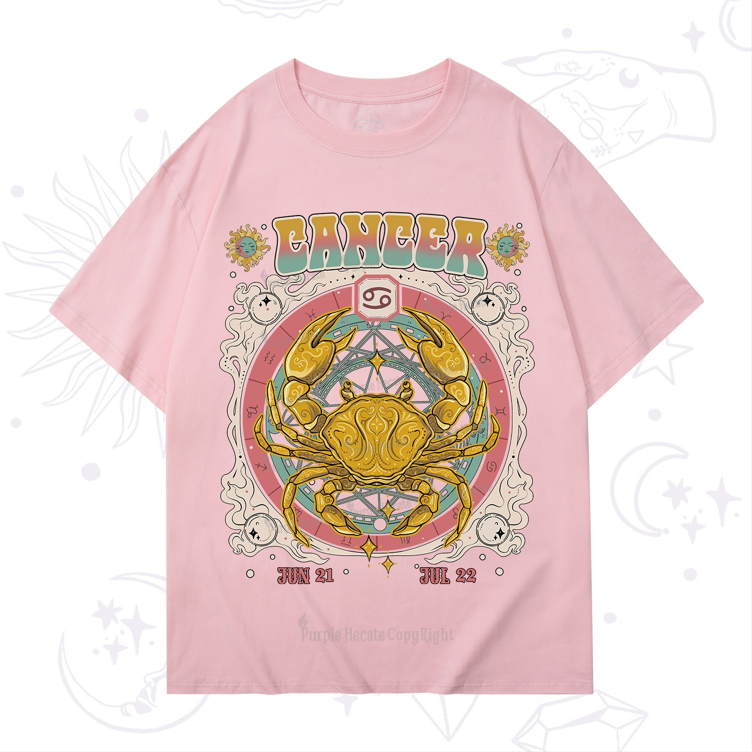 Purplehecate Cancer Cosmic Zodiac T-Shirt