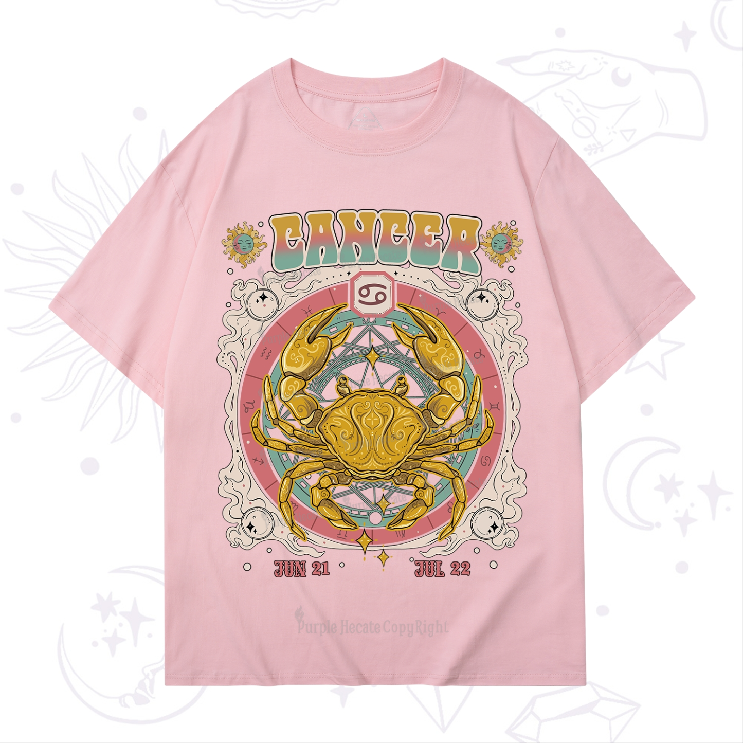 Purplehecate Cancer Cosmic Zodiac T-Shirt