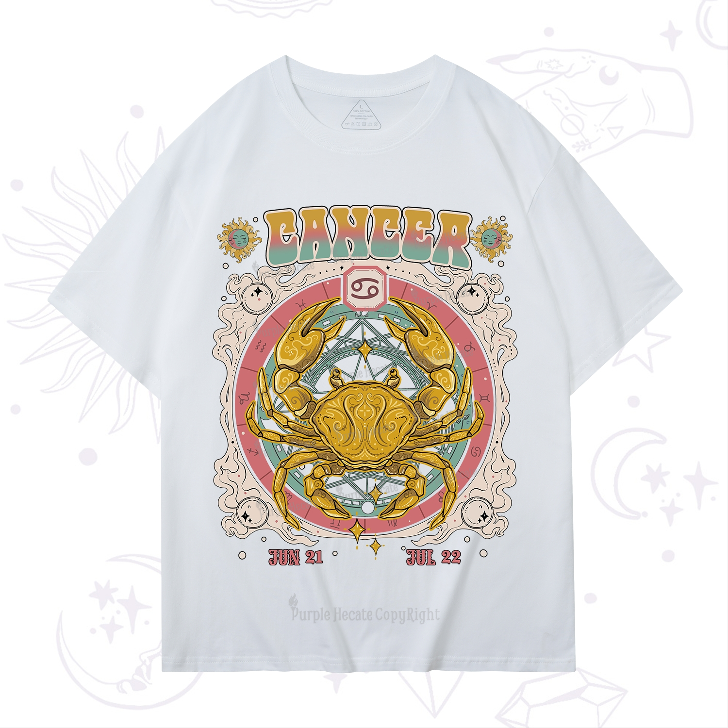 Purplehecate Cancer Cosmic Zodiac T-Shirt