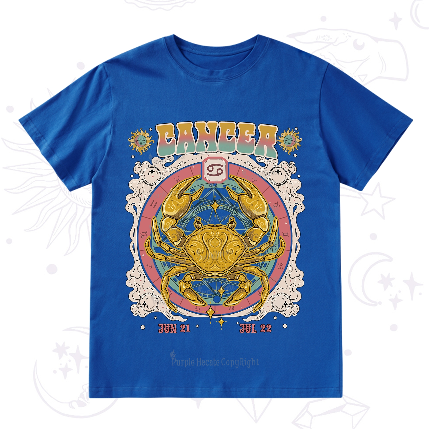 Purplehecate Cancer Cosmic Zodiac T-Shirt