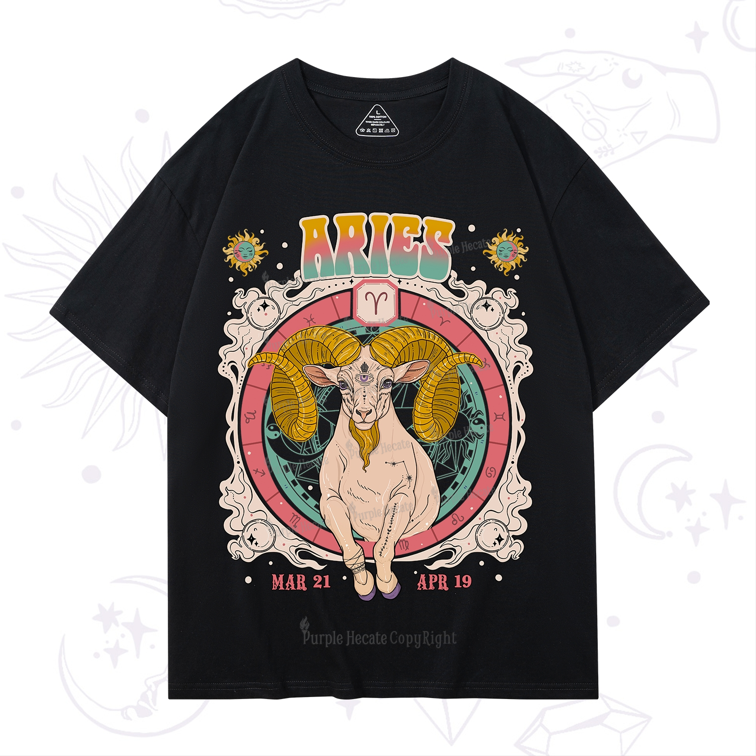 Purplehecate Aries Cosmic Zodiac T-Shirt