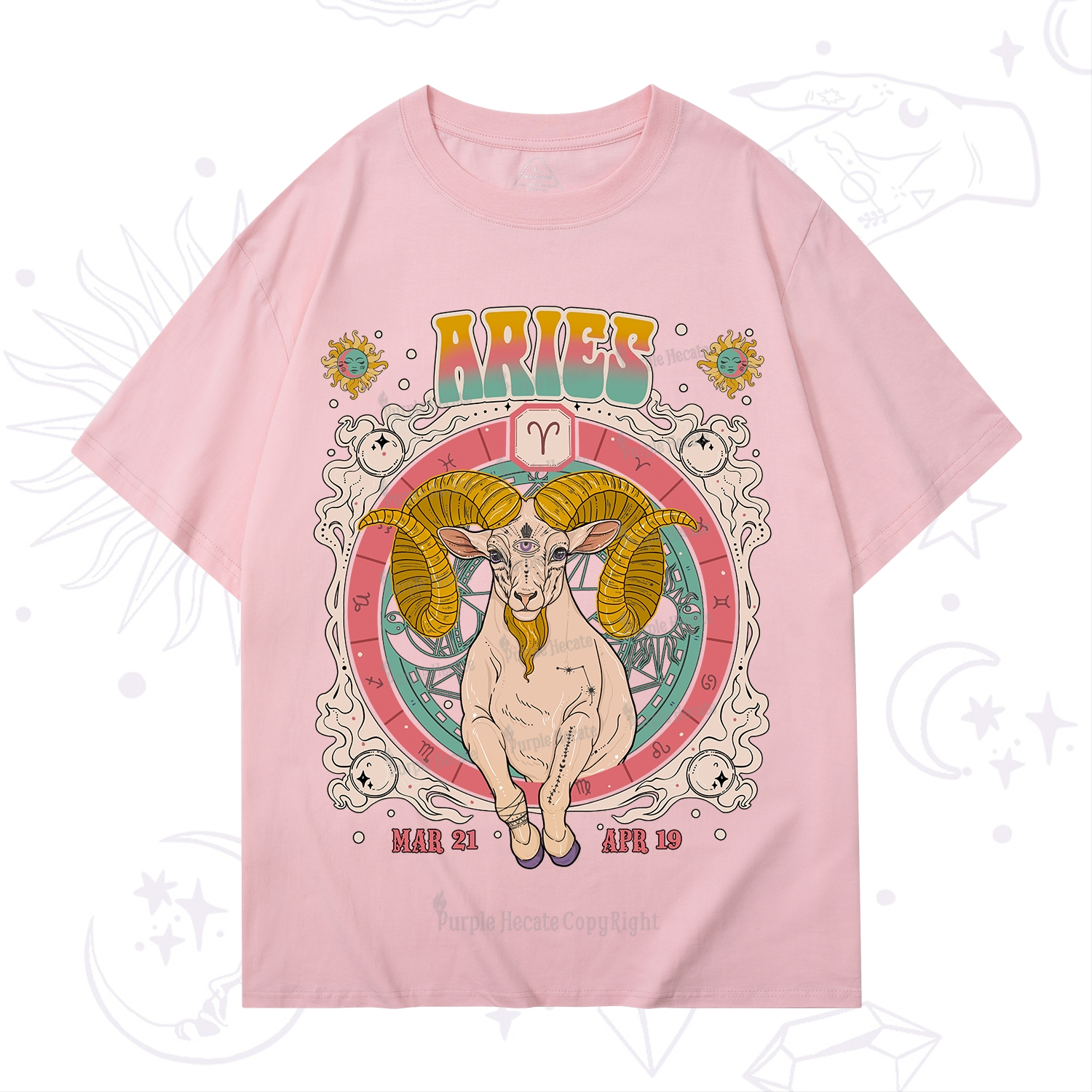 Purplehecate Aries Cosmic Zodiac T-Shirt