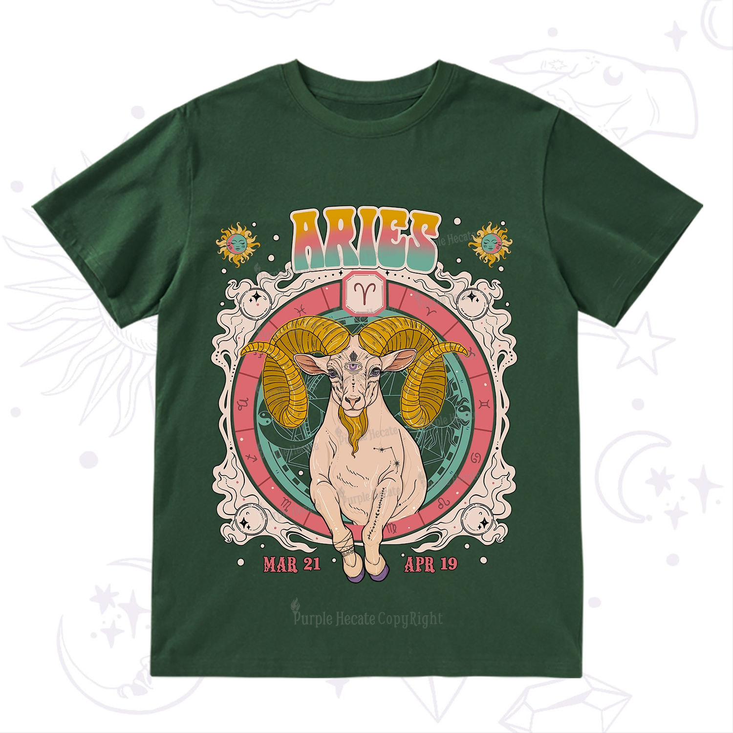 Purplehecate Aries Cosmic Zodiac T-Shirt