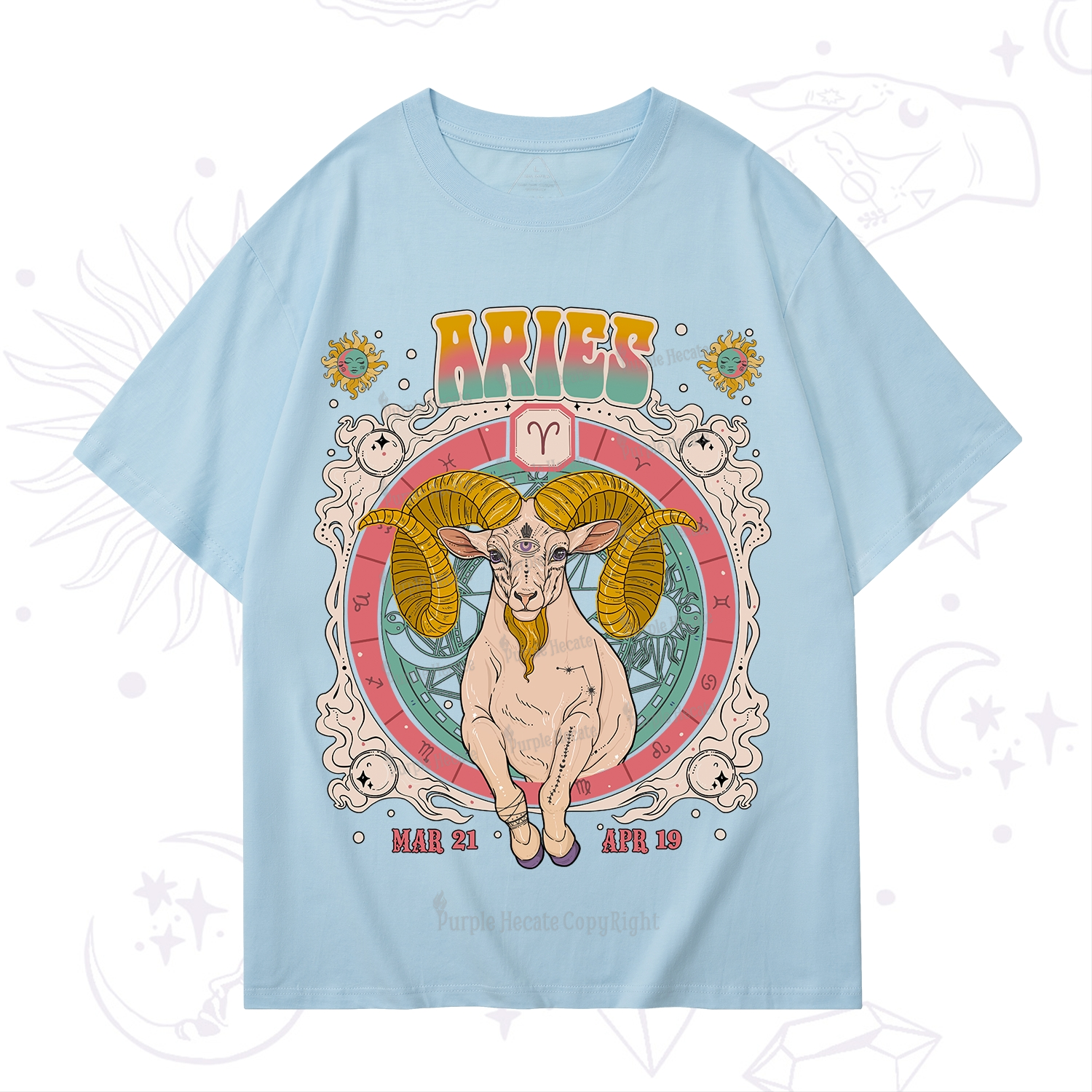 Purplehecate Aries Cosmic Zodiac T-Shirt