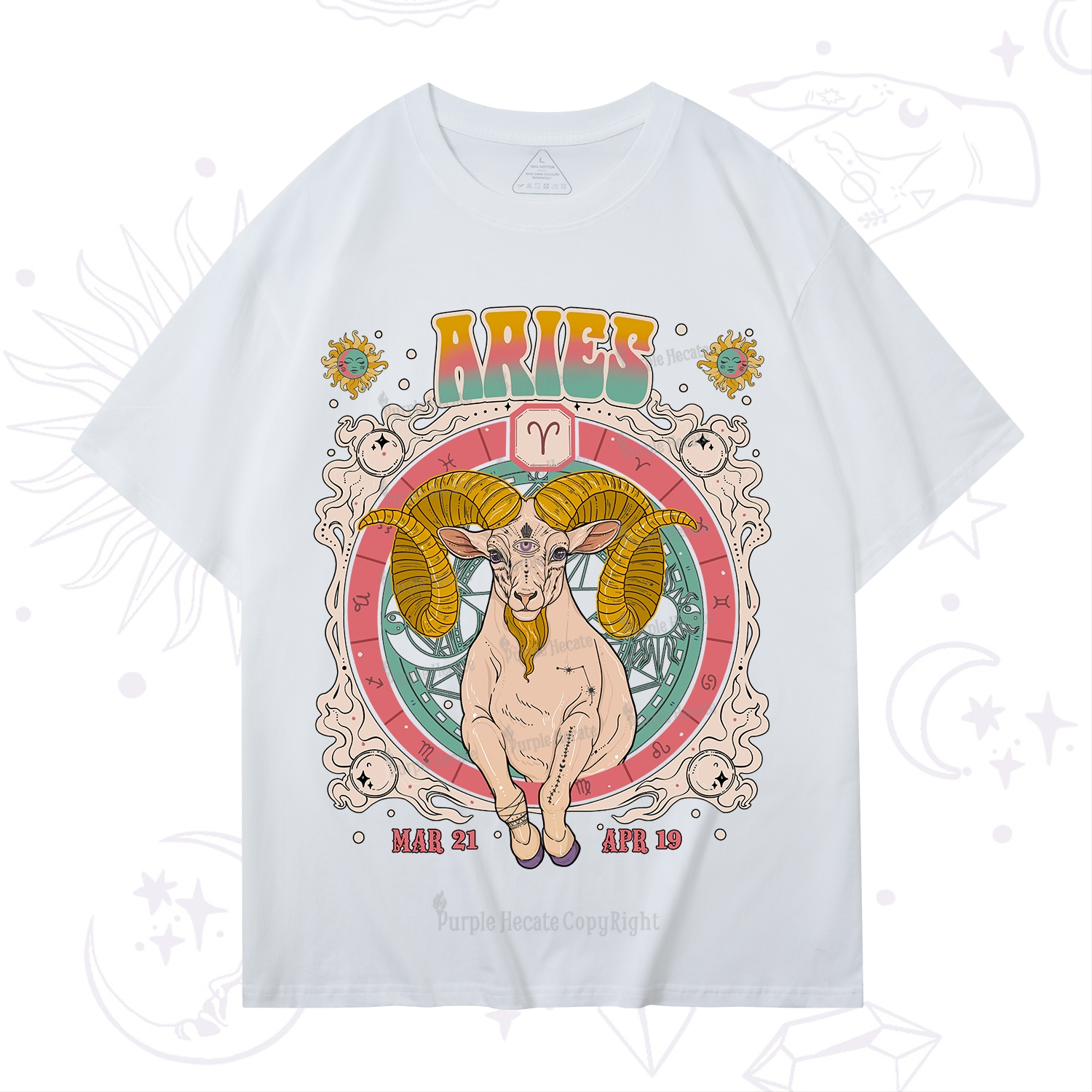 Purplehecate Aries Cosmic Zodiac T-Shirt