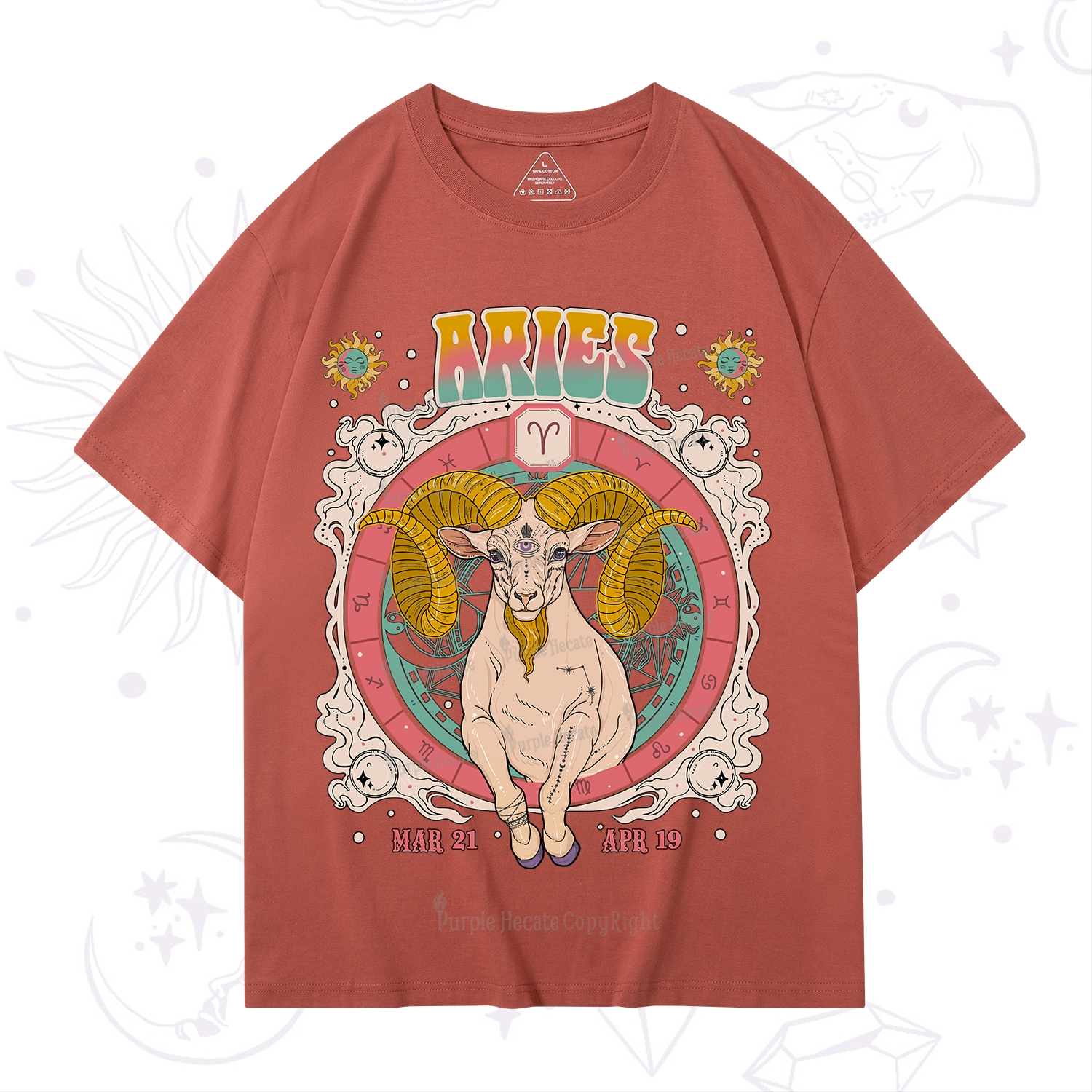 Purplehecate Aries Cosmic Zodiac T-Shirt