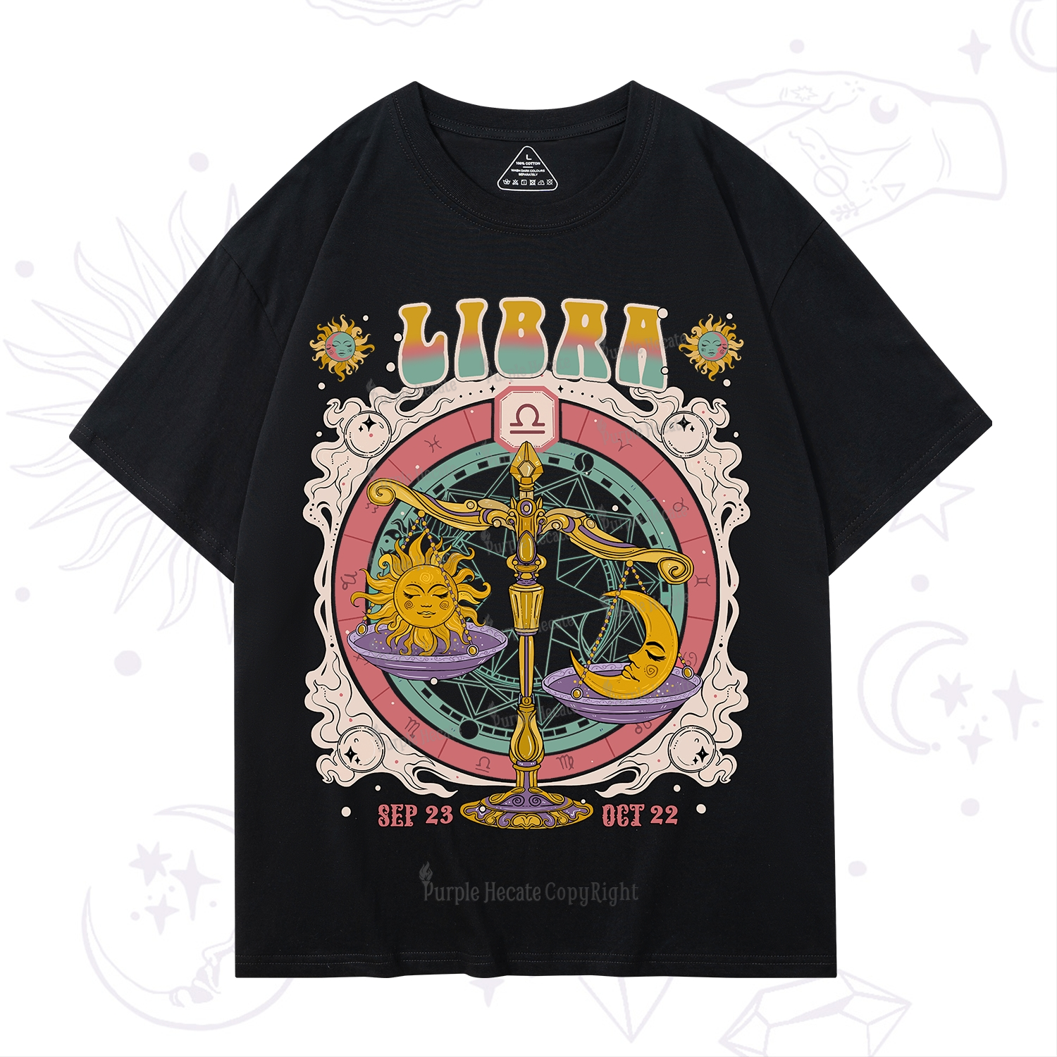 Purplehecate Libra Cosmic Zodiac T-Shirt