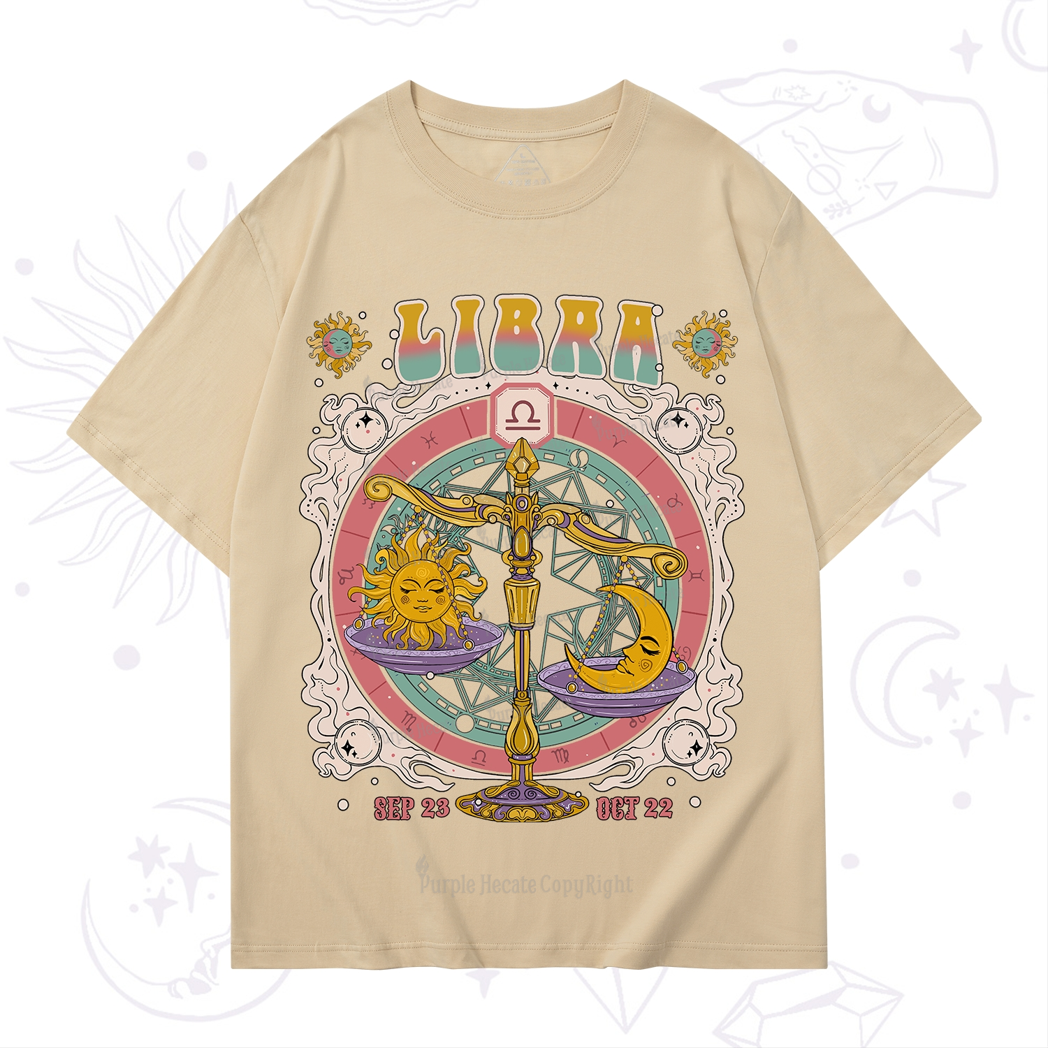 Purplehecate Libra Cosmic Zodiac T-Shirt