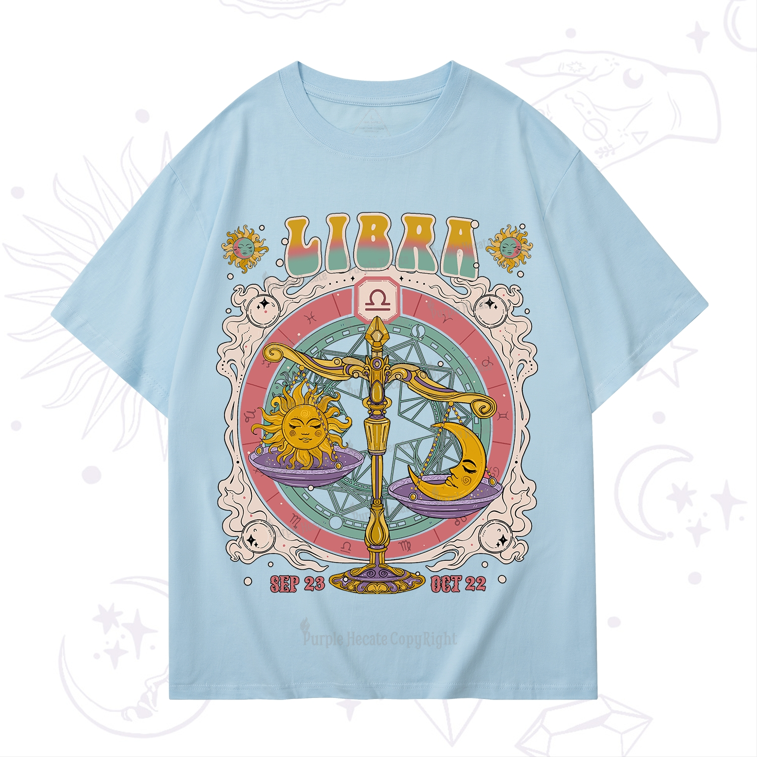 Purplehecate Libra Cosmic Zodiac T-Shirt